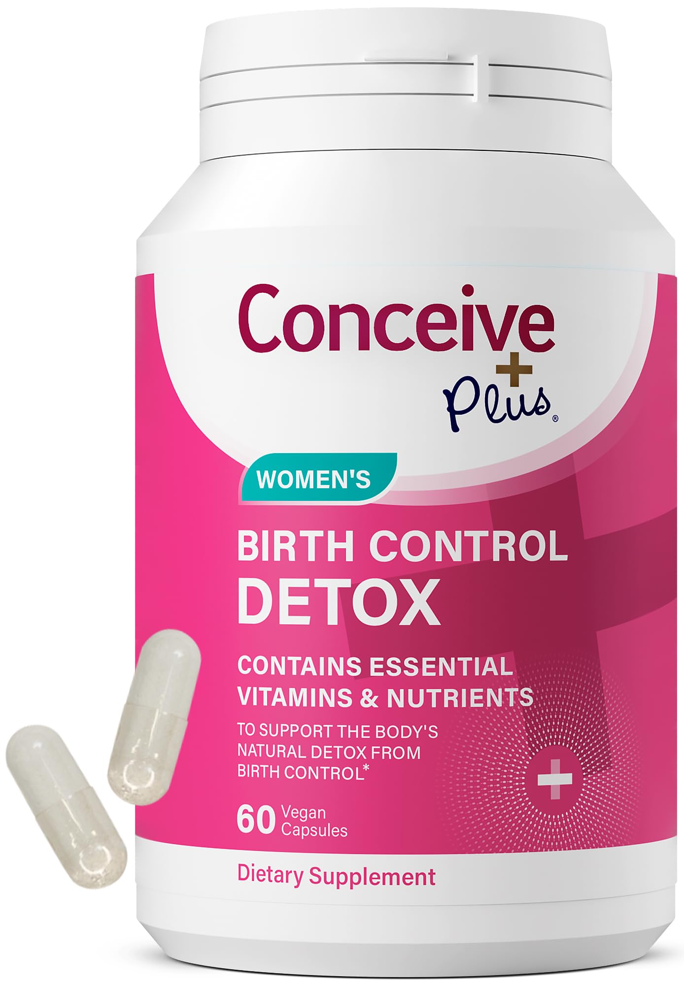 Conceive Plus Fertility Detox After Birth Control Prenatal Vitamins for Women Trying to Conceive, 60 Capsules