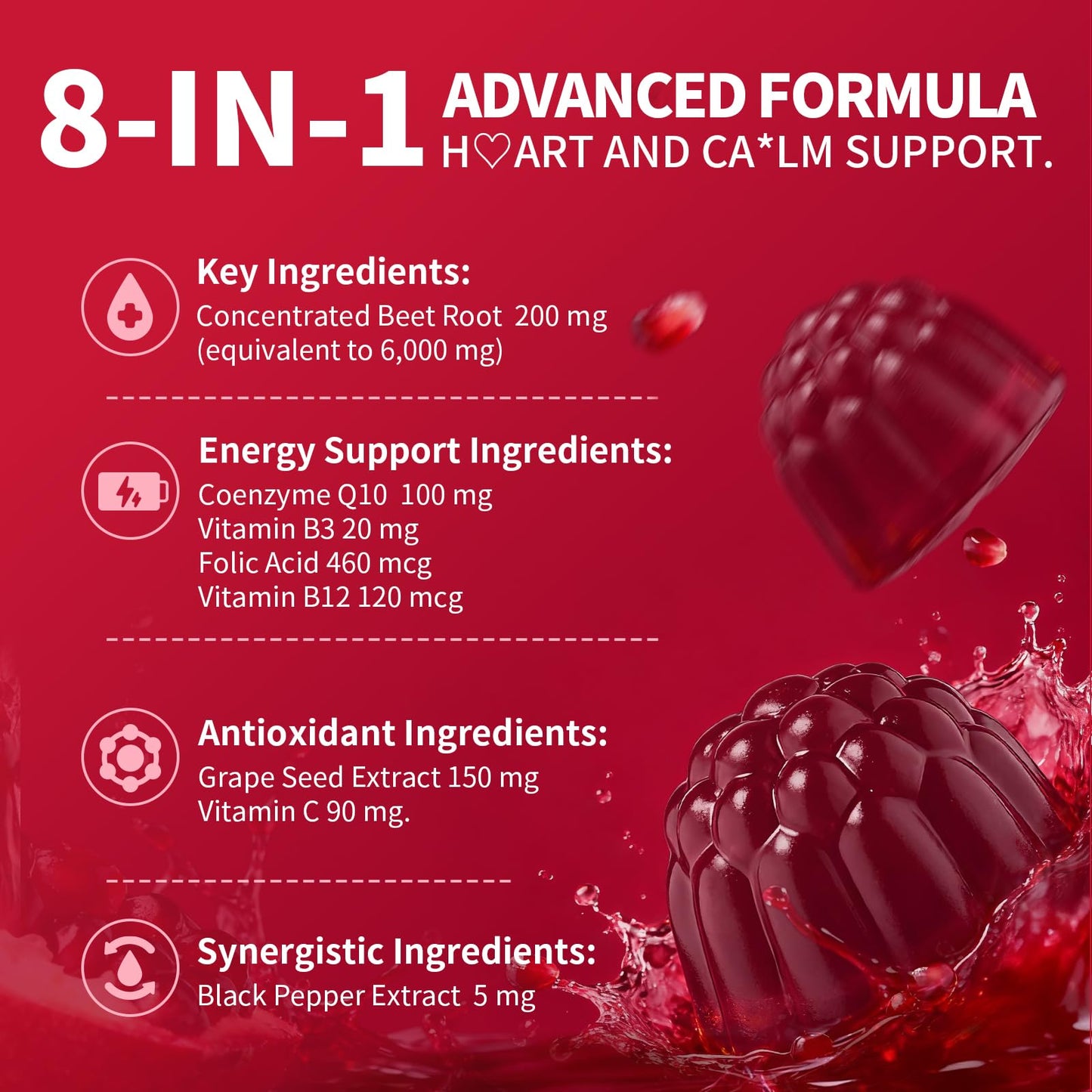 M inch Beet Root Gummies, 120 Gummies