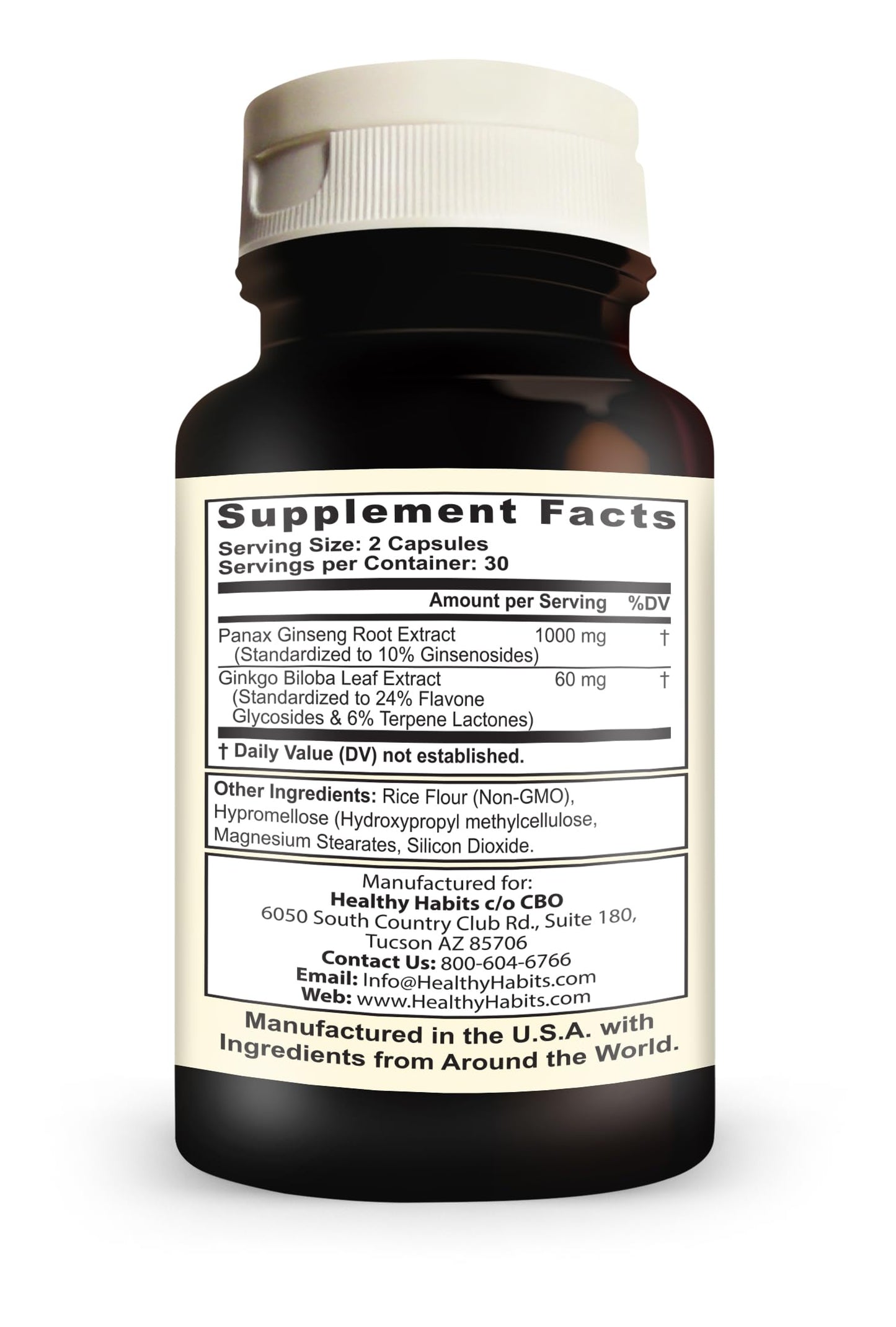 Healthy Habits G2 Maxum Panax Ginseng & Ginkgo Biloba 60 Capsules