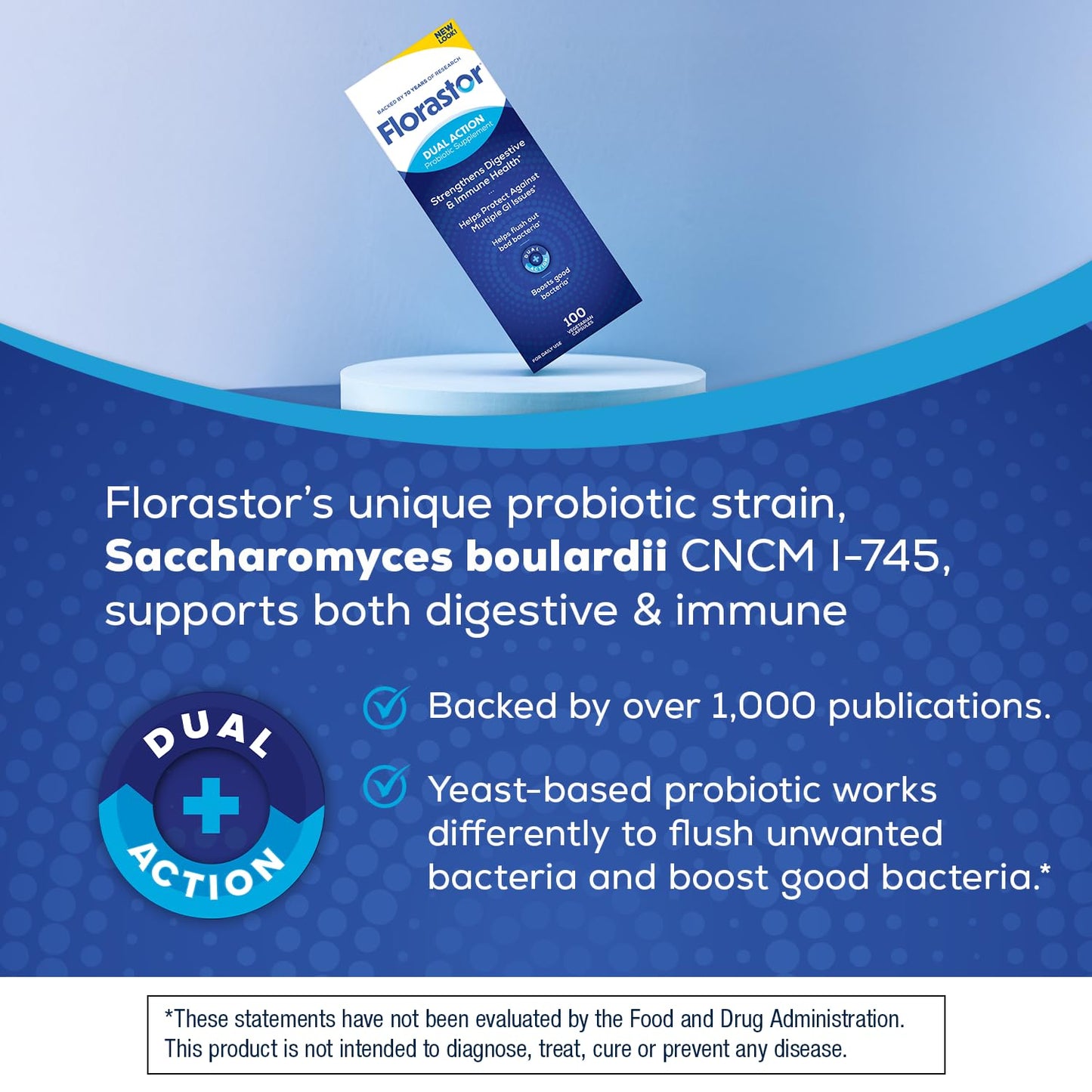 Florastor Probiotics for Digestive and Immune Health Capsules, 100 Count