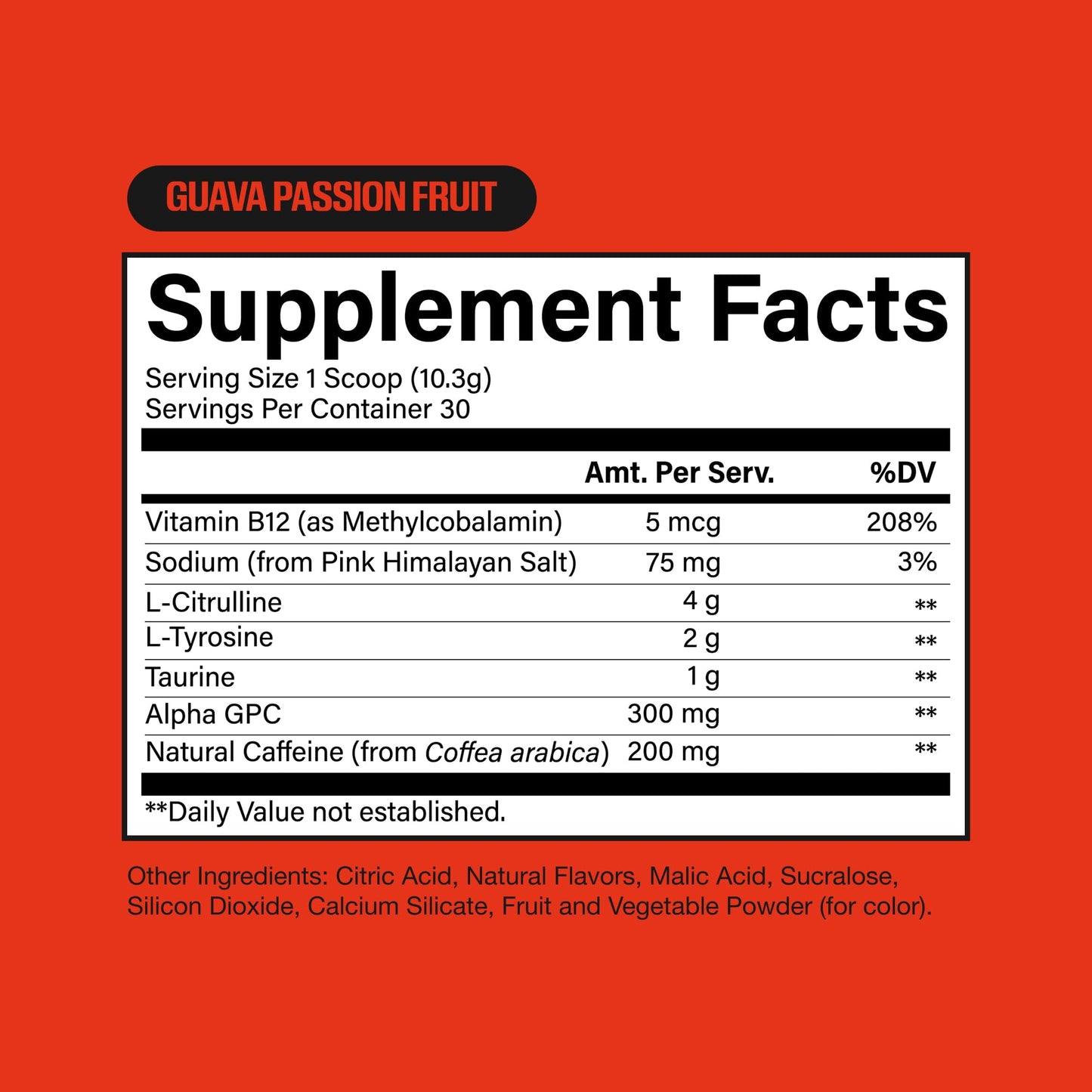 RAW Essential Tingle-Free Pre Workout Powder Guava Passion Fruit 13.86 oz