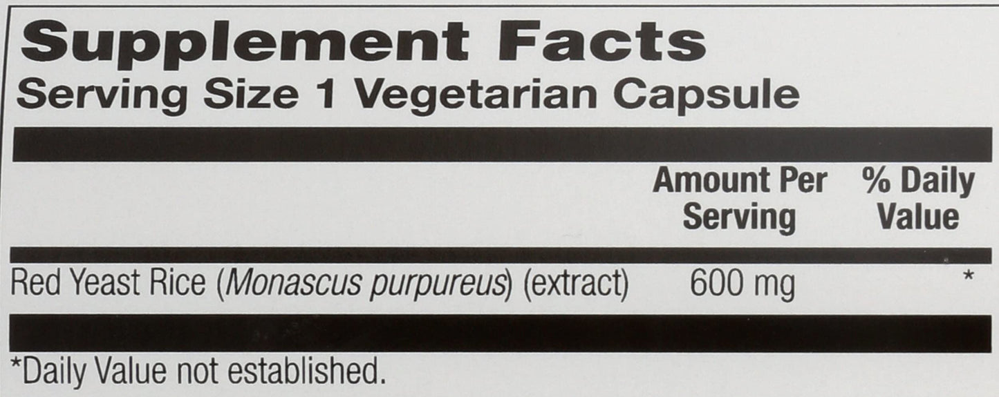Solaray Red Yeast Rice 600mg VegCap 120 Count