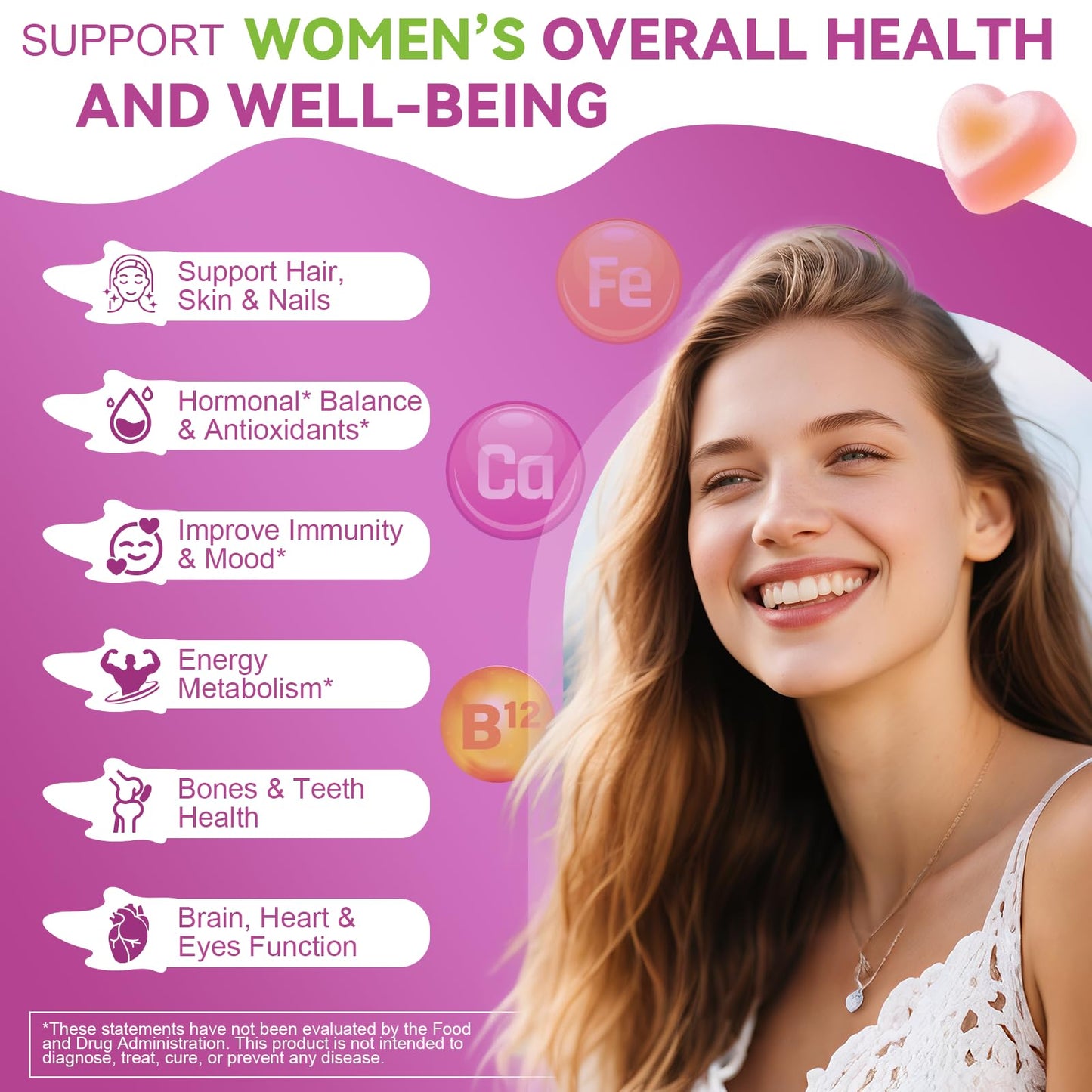 Totaria Sugar Free Women's Multivitamin Gummies with Iron, 60 Count