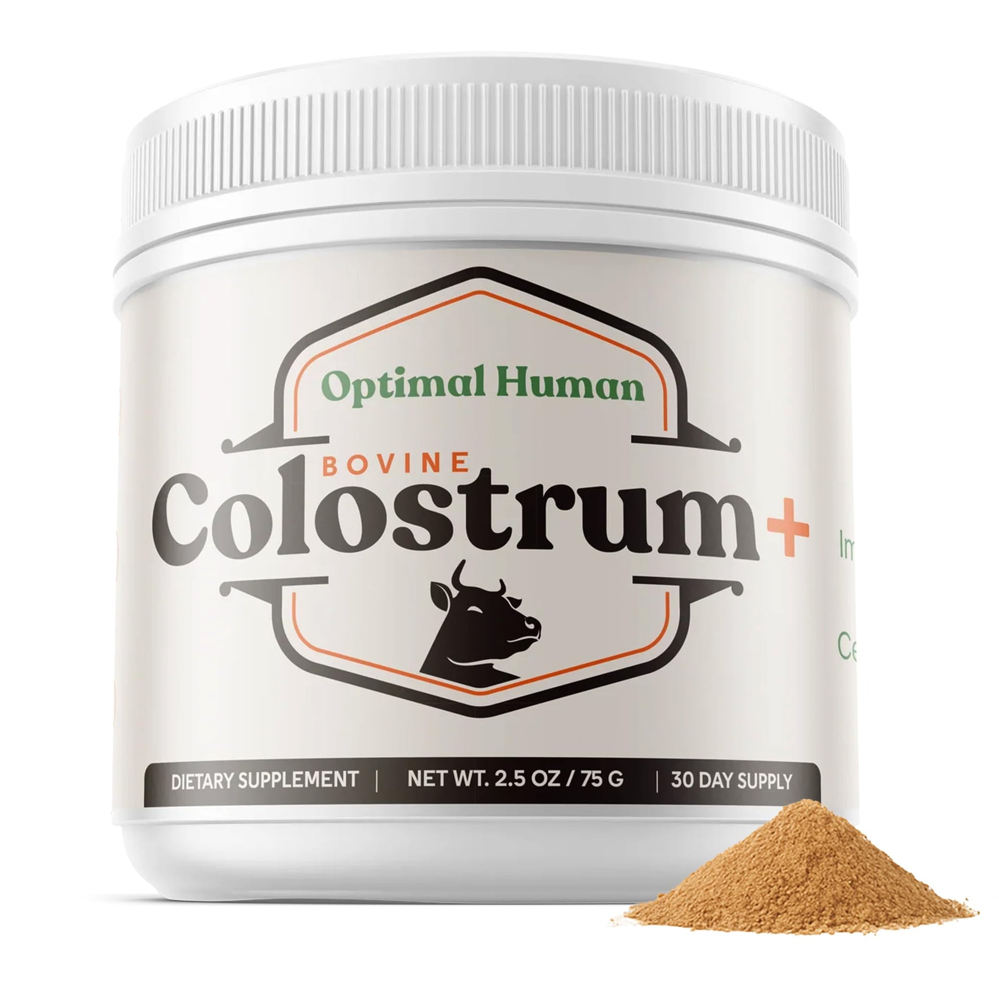 O H Optimal Human Bovine Colostrum with Marshmallow Root – Gut & Immune Support Colostrum Supplement Capsules with IgG & Protein – Non-GMO, GMP Certified, Made in USA – Unflavored Powder 2.5 Ounce