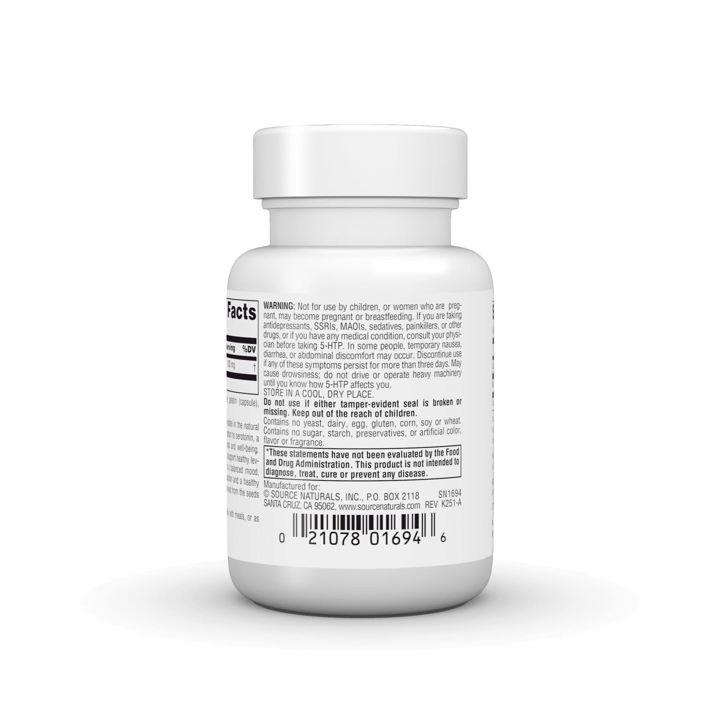 Source Naturals Serene Science 5-HTP, Balanced Mood 100 mg, 30 Capsules