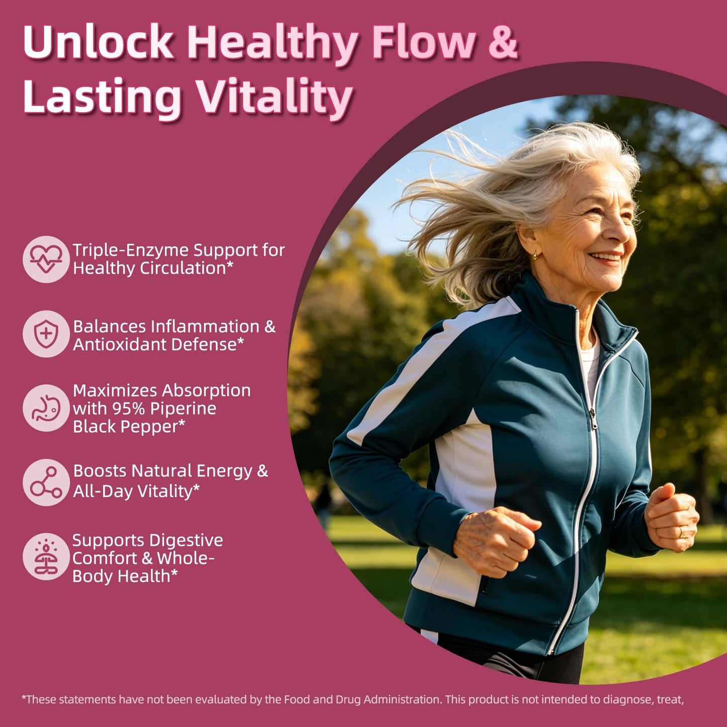 Blltzzz Nattokinase Supplement 12,000 FU Systemic Enzymes Complex with Serrapeptase, Lumbrokinase & CoQ10, 120 Capsules
