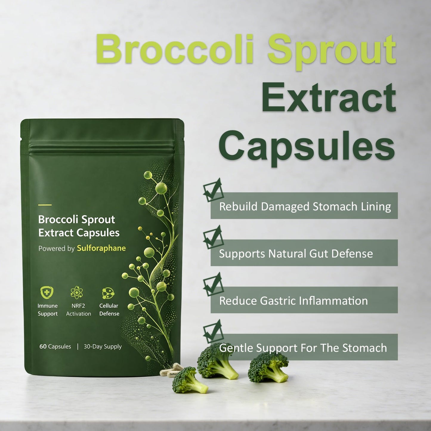 Keravive Hair Broccoli Sprout Extract Capsules 60 Capsules