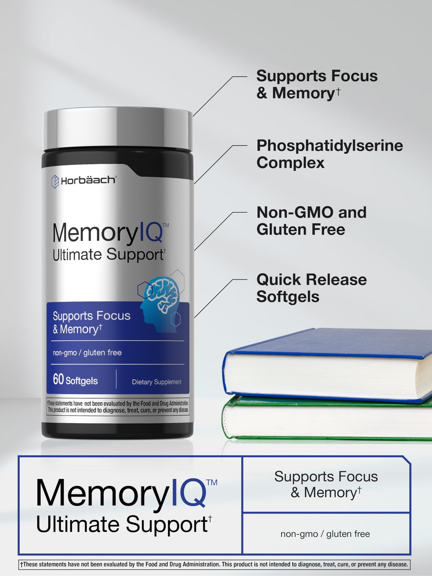 Horbäach Memory IQ Brain Support Supplement 60 Softgels