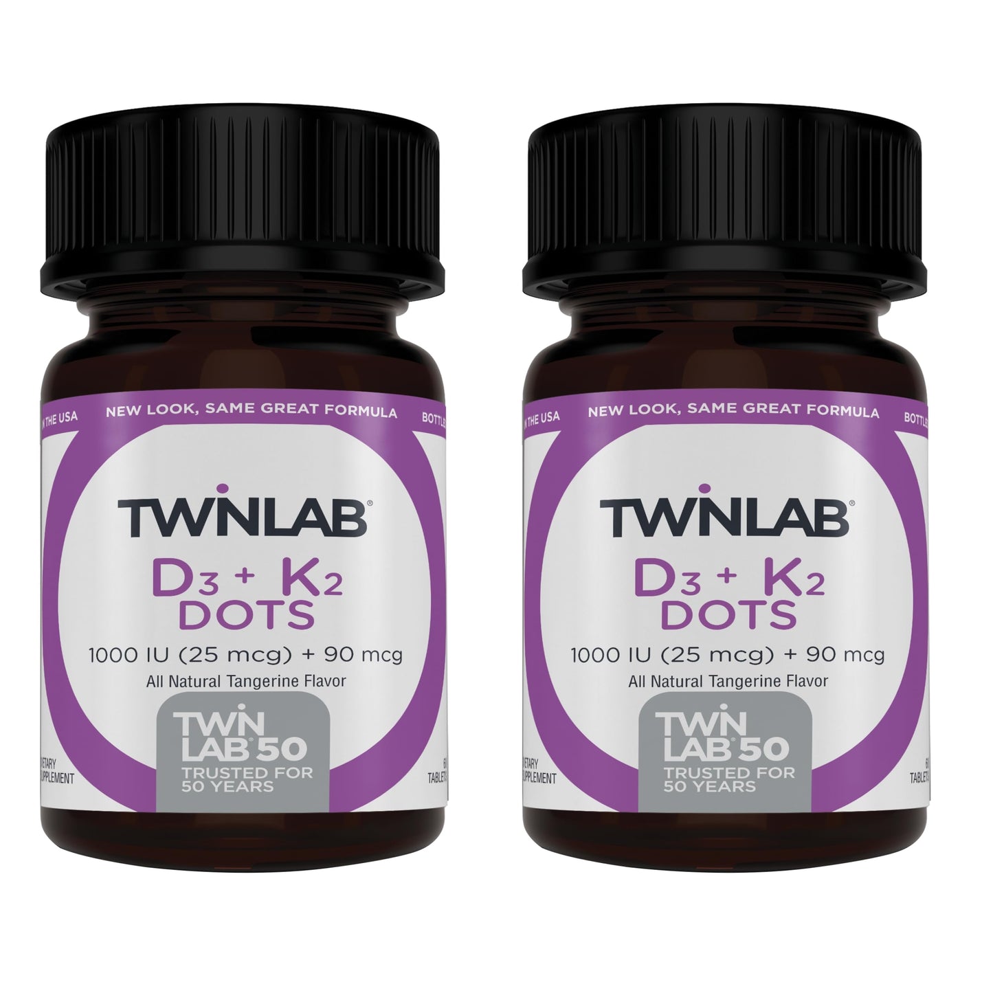 Twinlab Vitamin D3 1000 + K2 Tablets, 120 Count