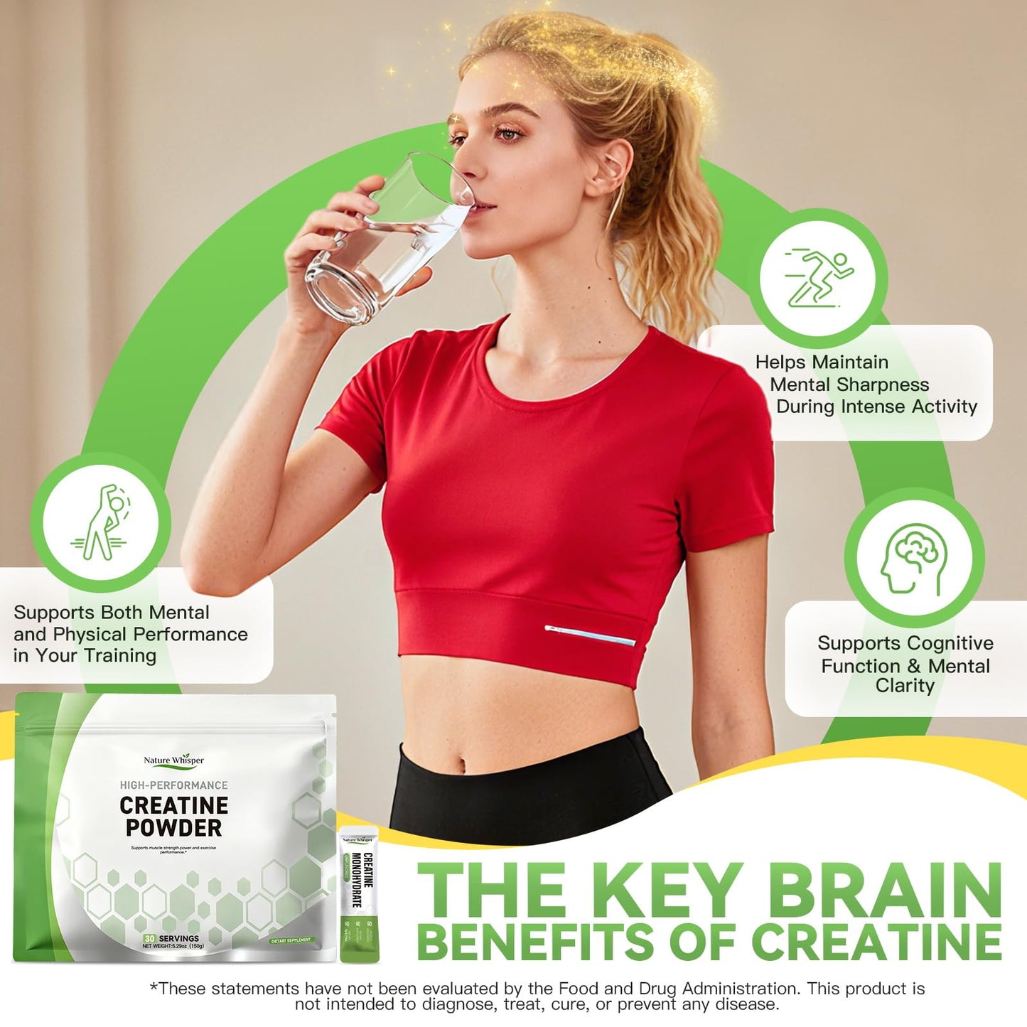 Nature Whisper Creatine Monohydrate Powder Travel Packs 1.76 Ounce
