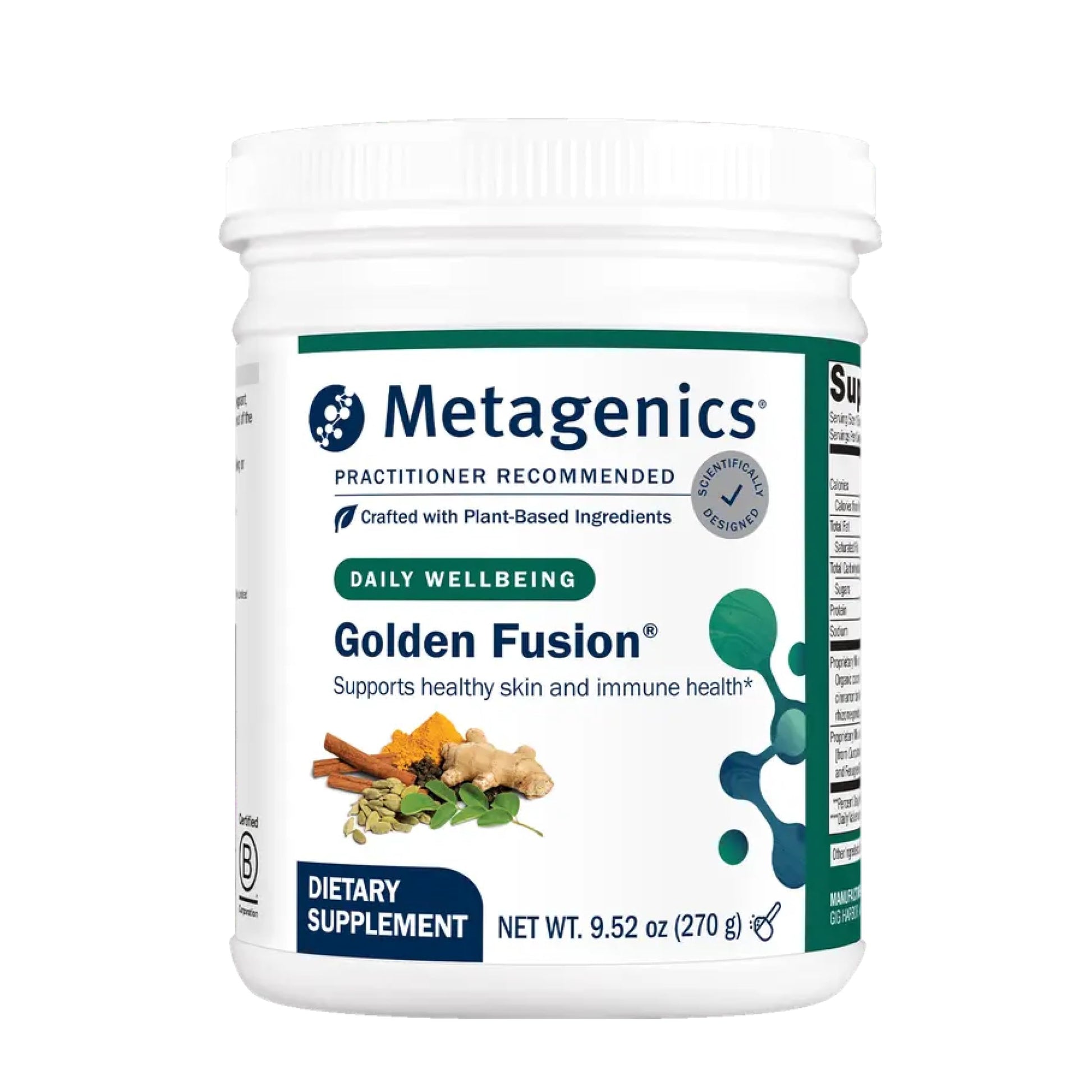 Metagenics Golden Fusion CurQfen Curcumin with Grass-Fed Collagen Peptides Powder, 9.52 oz
