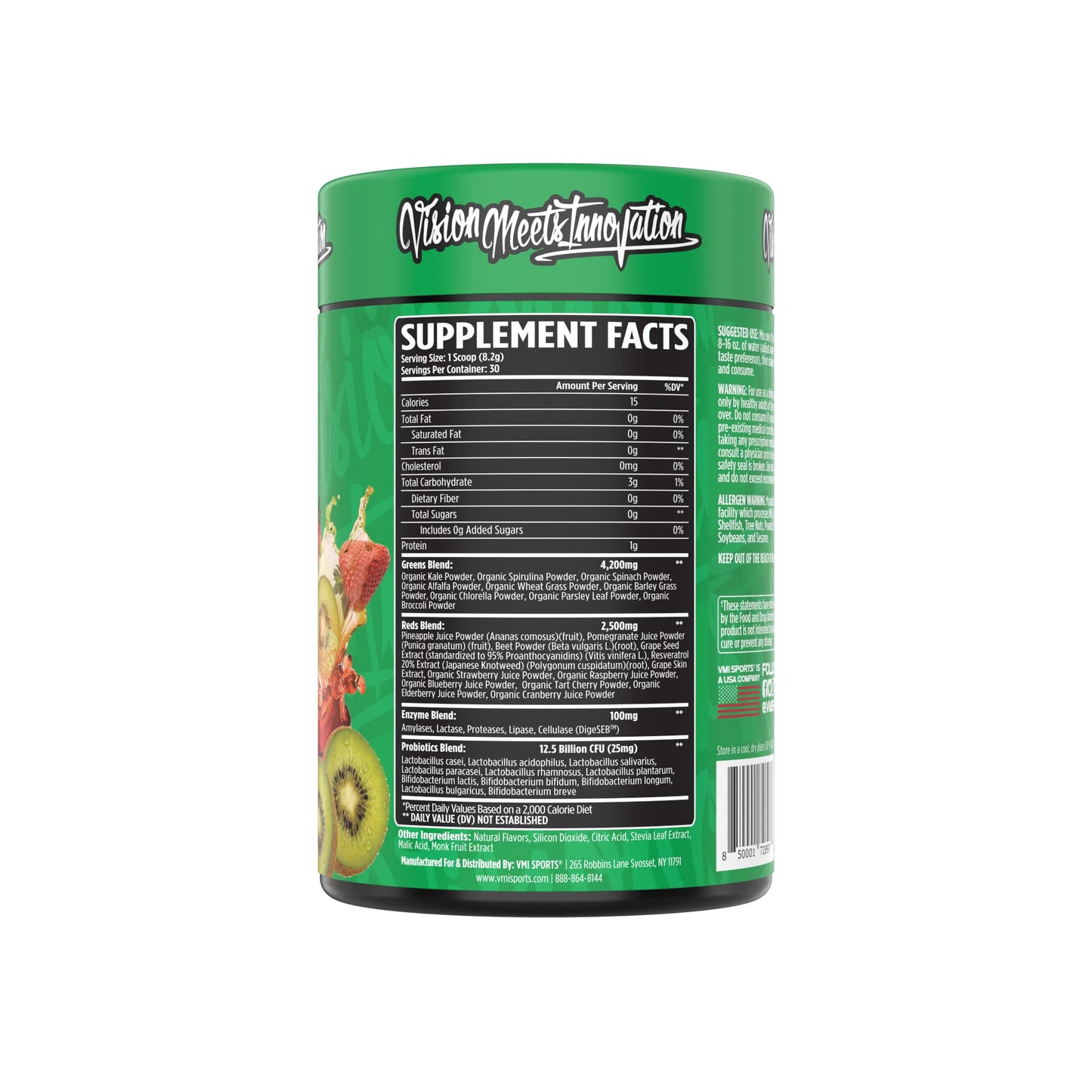 VMI Sports Greens + Reds Advanced Superfood Immunity and Gut Health Powder 30 Servings