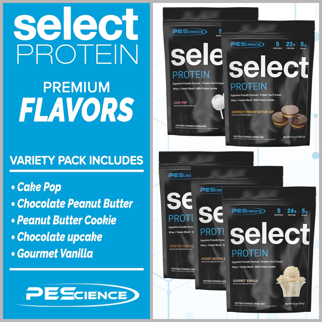 PEScience Select Protein Powder Variety Pack - 6 oz (Pack of 5)