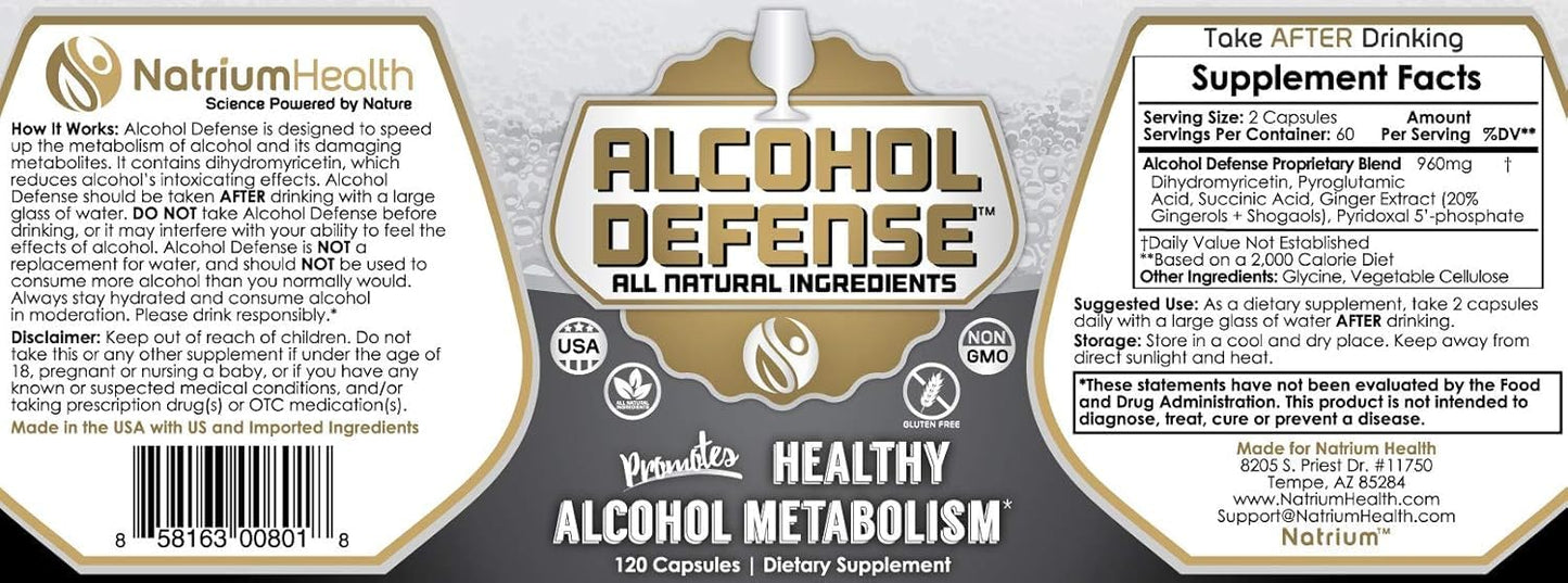 Natrium Health Alcohol Defense Capsules 10 Count