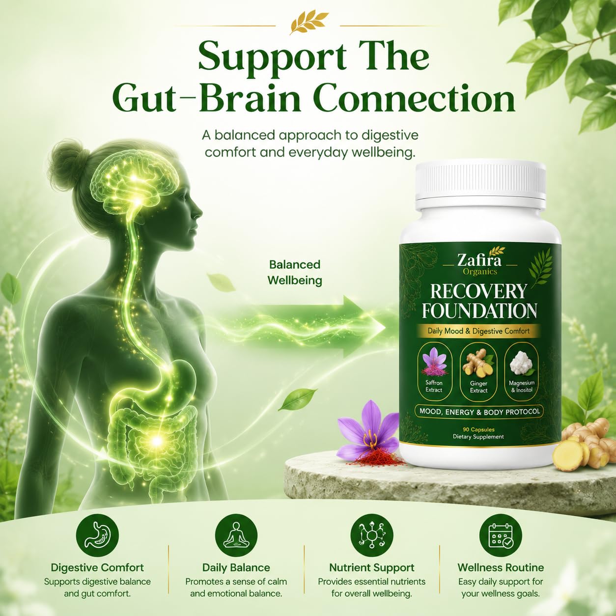 Zafira Organics Recovery Foundation Supplement Capsules 90
