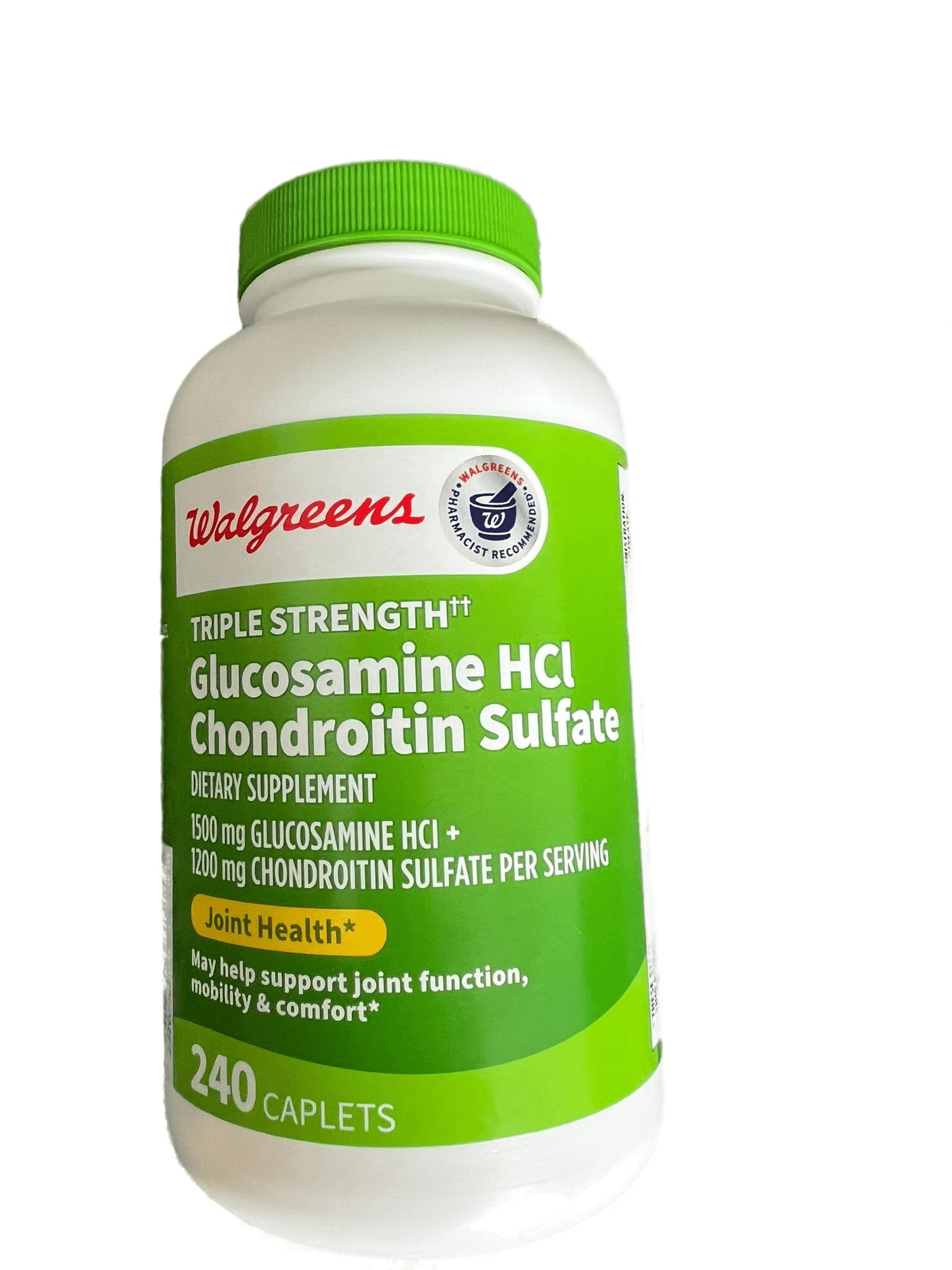 Walgreens Glucosamine Chondroitin Triple Strength 1500 mg Glucosamine HCl 1200 mg Chondroitin Caplets 240