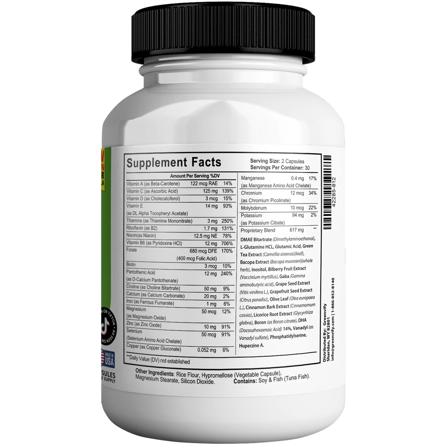 GREENVIFY Total Brain Boost Brain Support Supplement - 60 Capsules