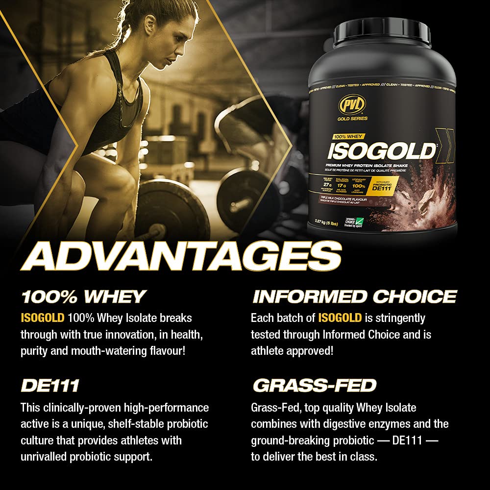 PVL ISO GOLD Grass Fed Premium Isolate 100% Whey Protein Powder 908