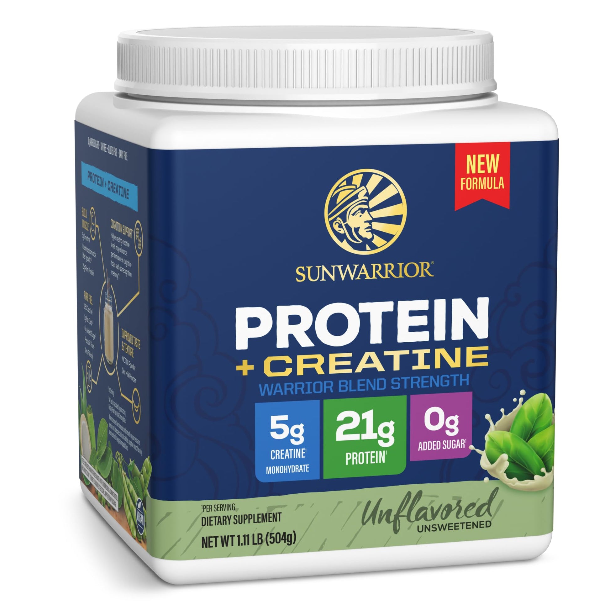 Sunwarrior Warrior Blend Strength Plant-Based Protein Powder (Unflavored), 17.7 oz