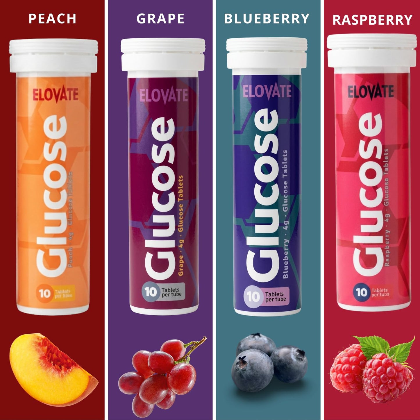 ELOVATE Glucose Tablets Easy to Chew 80 Count