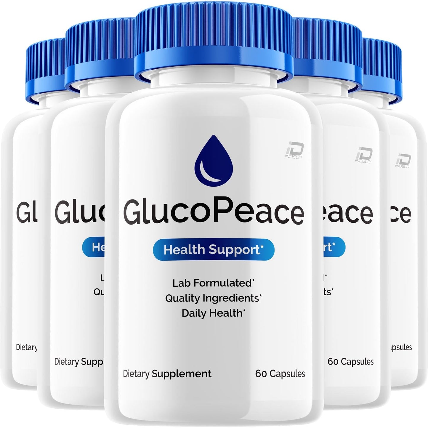 Indelo Gluco Peace Natural Blend Daily Health Supplement Capsules, 300 Capsules