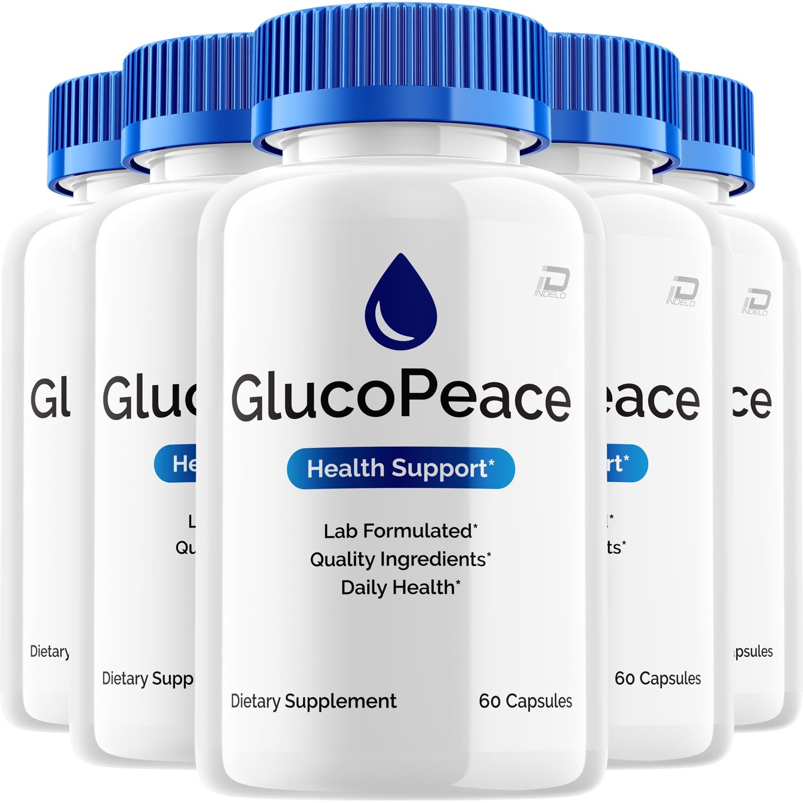 Indelo Gluco Peace Natural Blend Daily Health Supplement Capsules, 300 Capsules