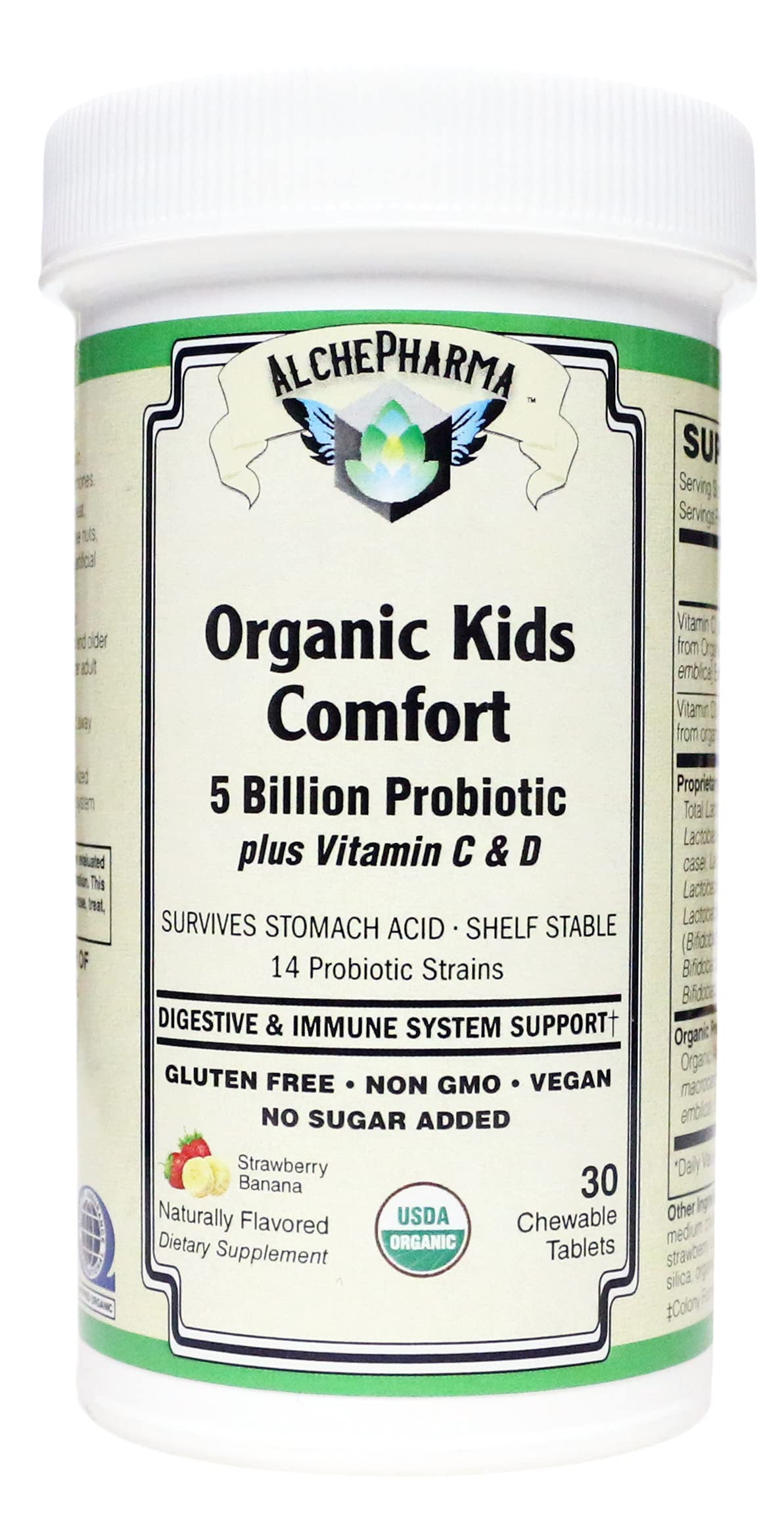 AlchePharma Organic Kids Comfort Probiotic Chewable 1 Count