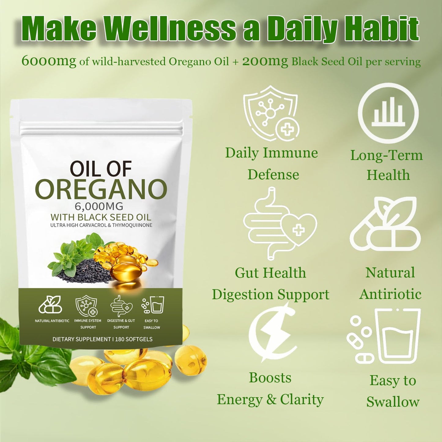 ixarco Oil of Oregano with Black Seed Oil Softgel, 1 Softgel