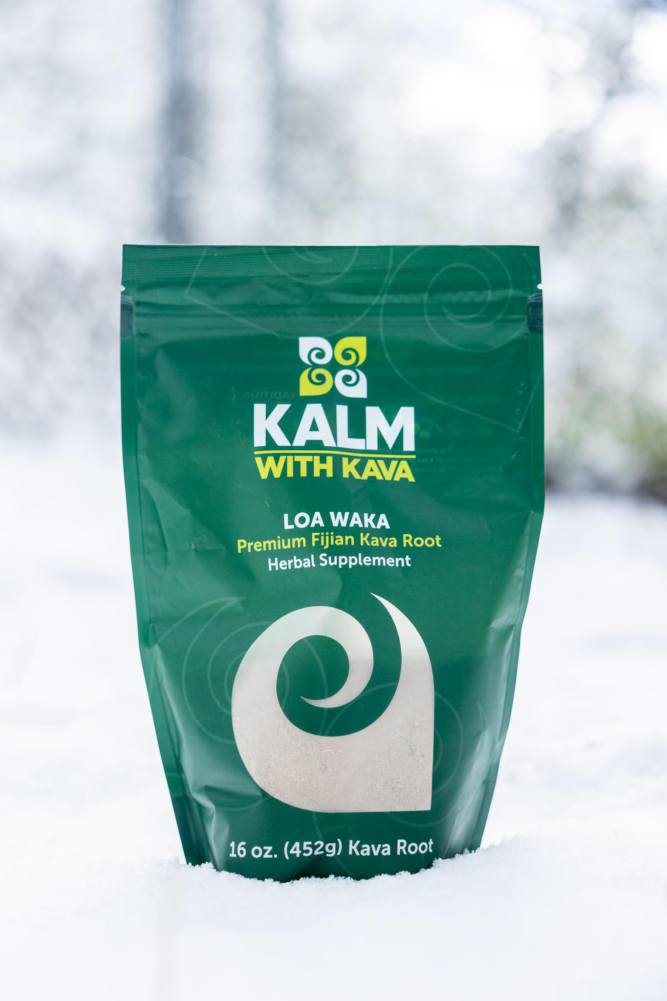 KALM with Kava Loa Waka Traditional Grind Powder 16 oz
