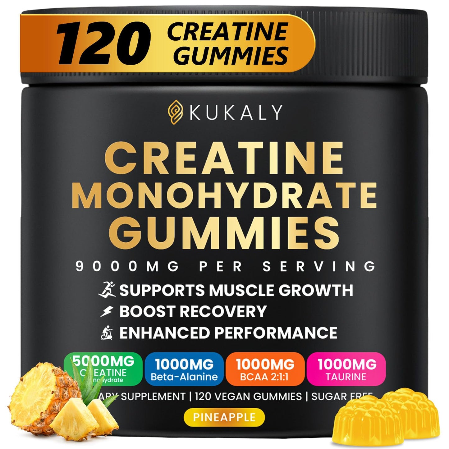 ZyterX Creatine Monohydrate Gummies, 120 Count