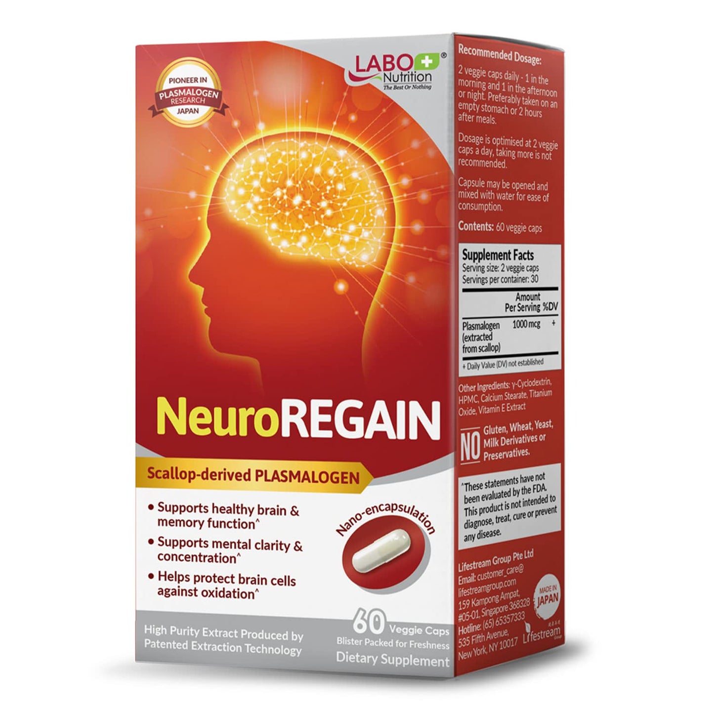 LABO Nutrition NeuroREGAIN Capsule, 60 Count