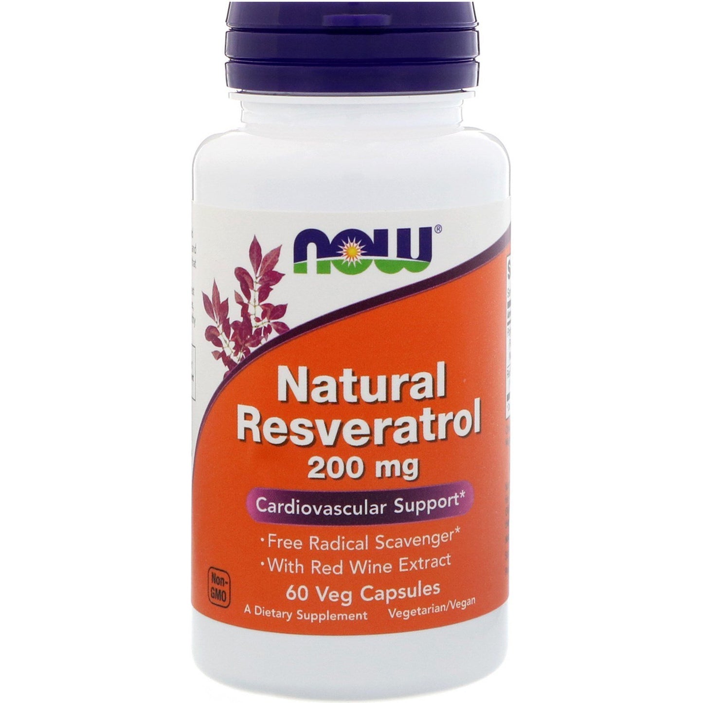 NOW Foods Natural Resveratrol 200 mg Capsules 60