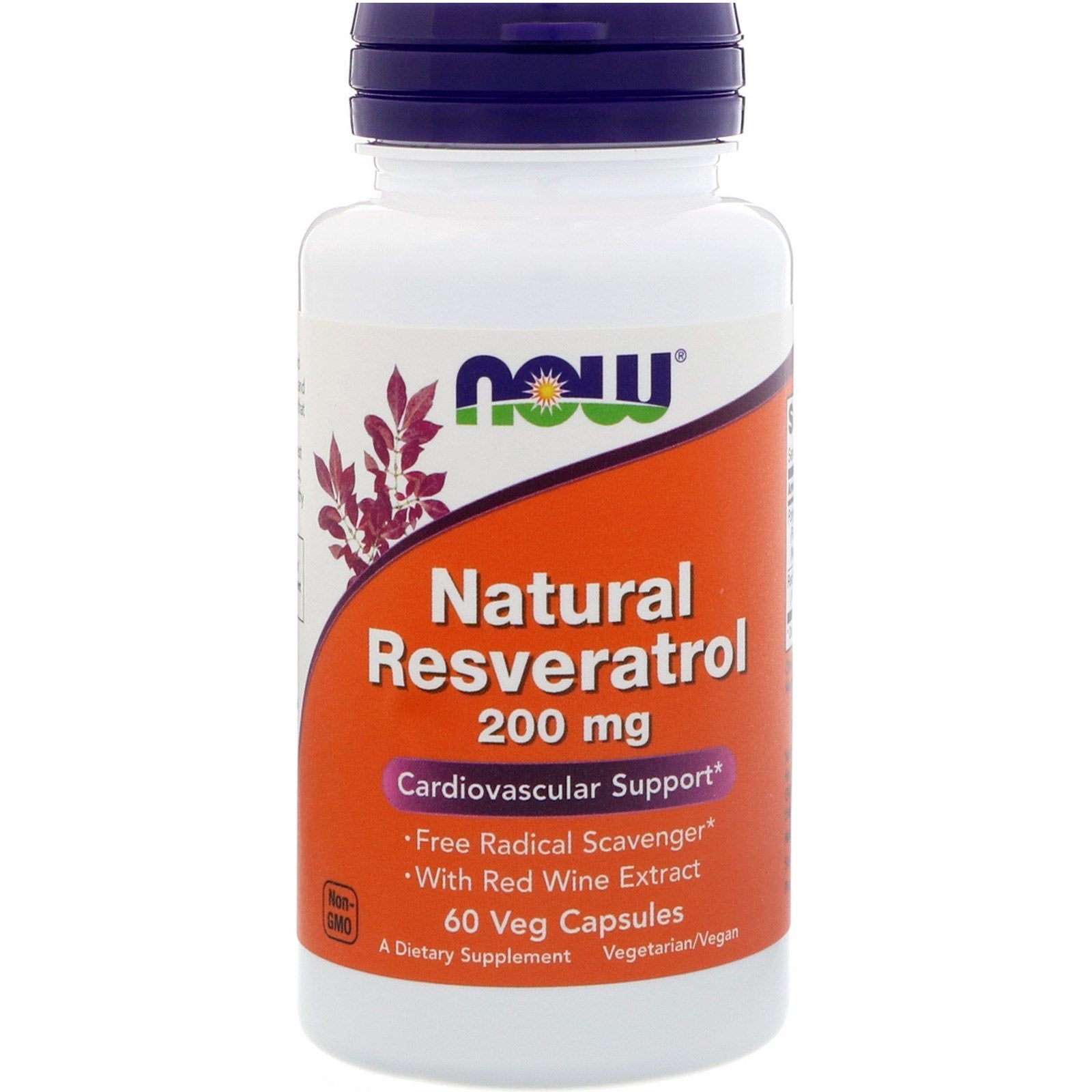 NOW Foods Natural Resveratrol 200 mg Capsules 60