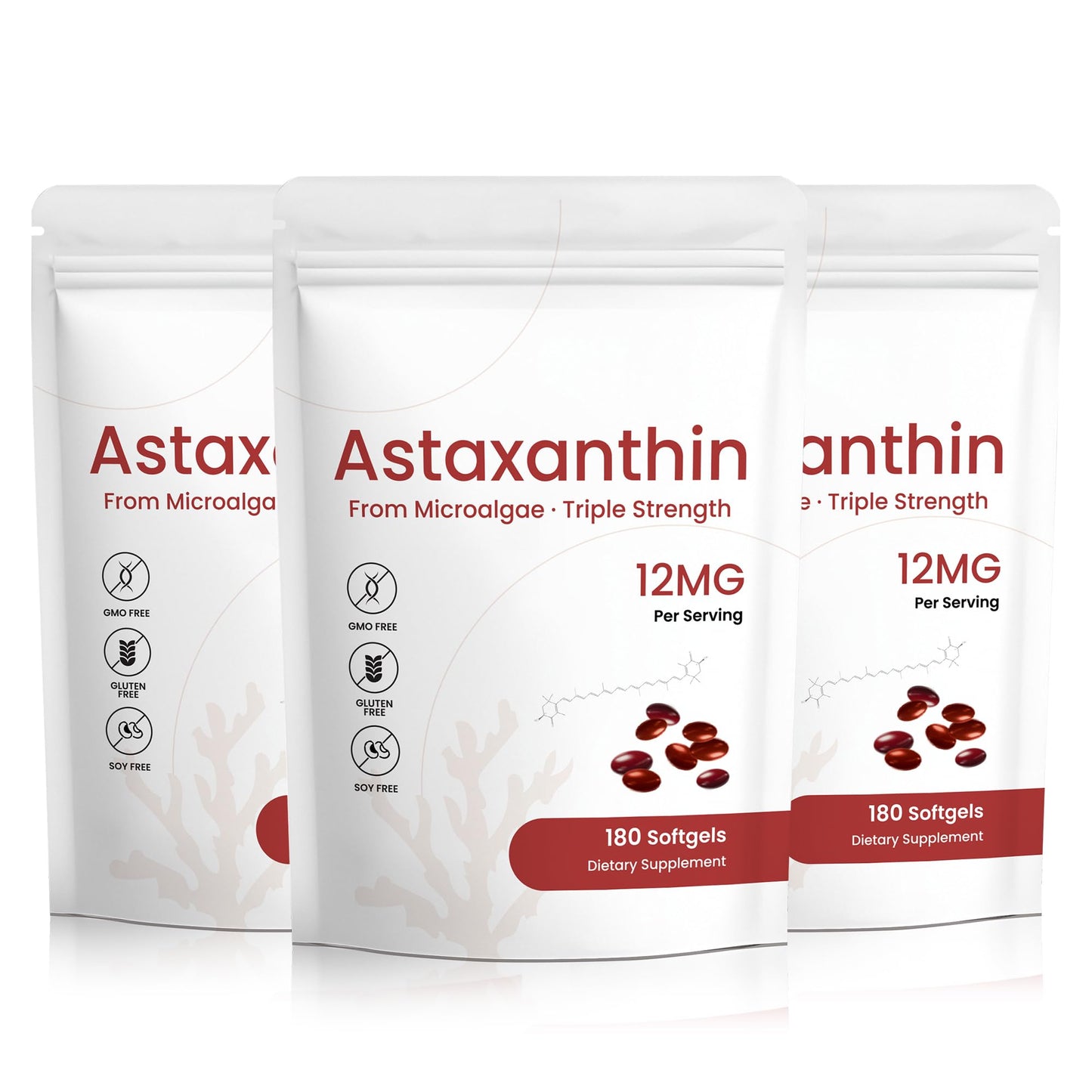 PixelVerve Astaxanthin 12mg Supplement Capsule, 540 Capsules