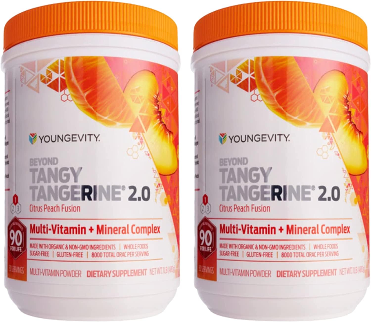 Youngevity Beyond Tangy Tangerine 2.0 Citrus Peach Multivitamin Powder 31.5 oz