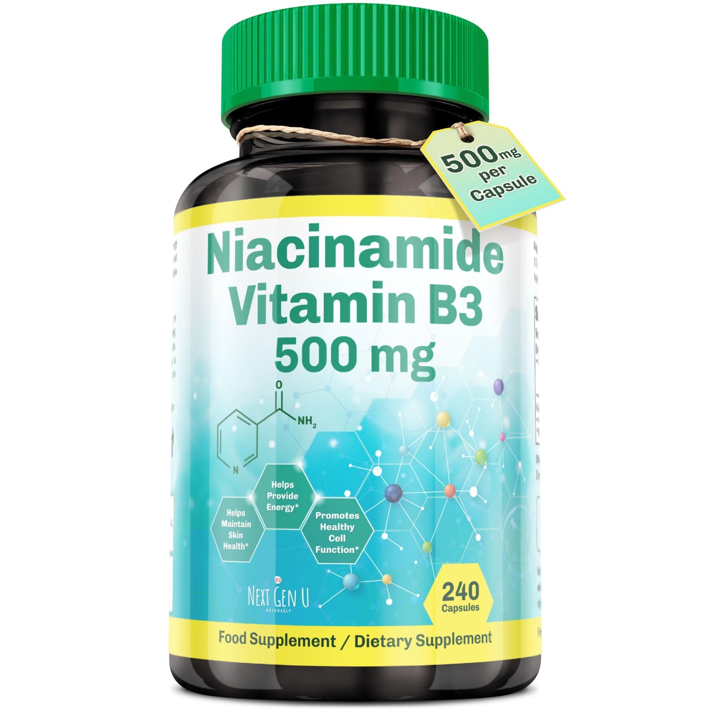 NGU Next Gen U Vitamin B3-500 mg Niacinamide, 240 Capsules