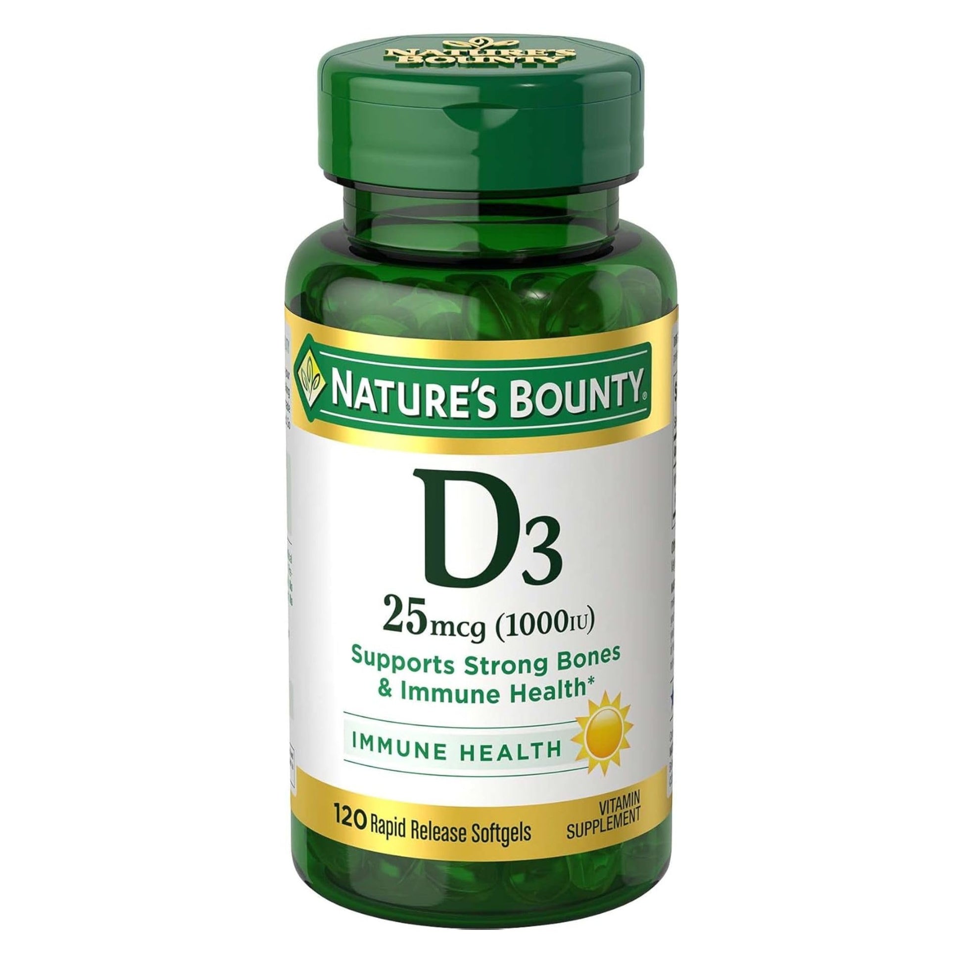 Nature's Bounty Vitamin D3 1000 IU Softgels, 120 Count