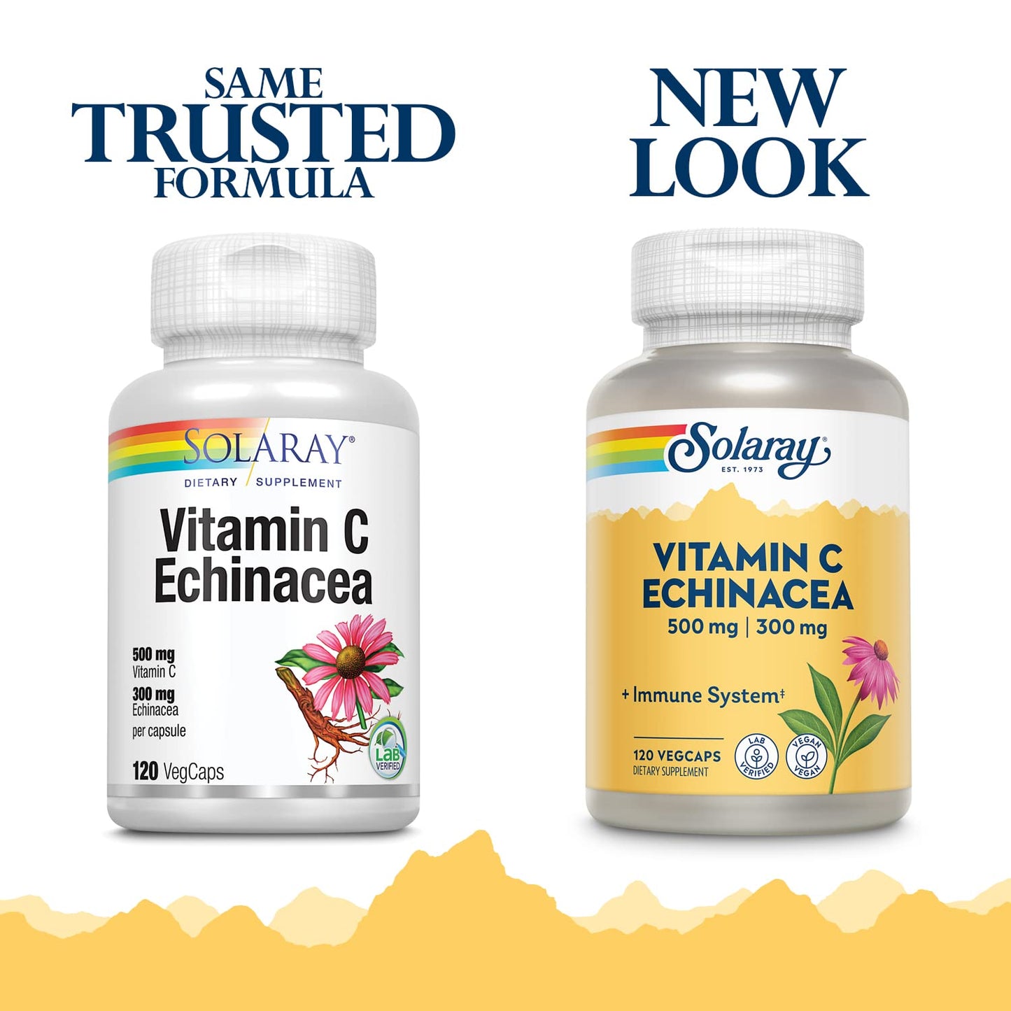 Solaray Vitamin C & Echinacea Root Supplement Capsule, 120 Capsules
