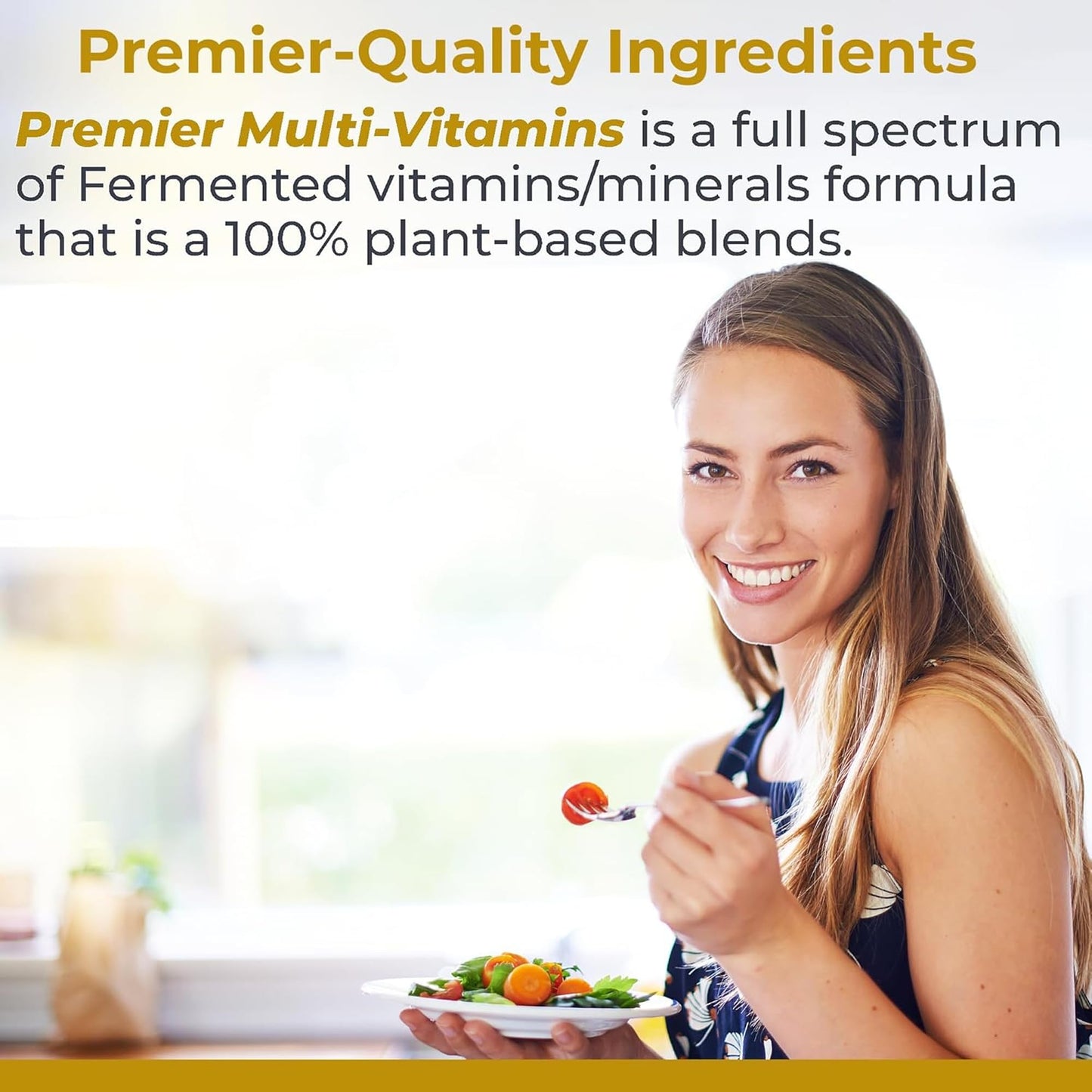 Premier Research Labs Multi-Vitamin - Immune, Brain & Heart Support with Prebiotics and Postbiotics, Vegan, Gluten & Soy Free, 120 Capsules