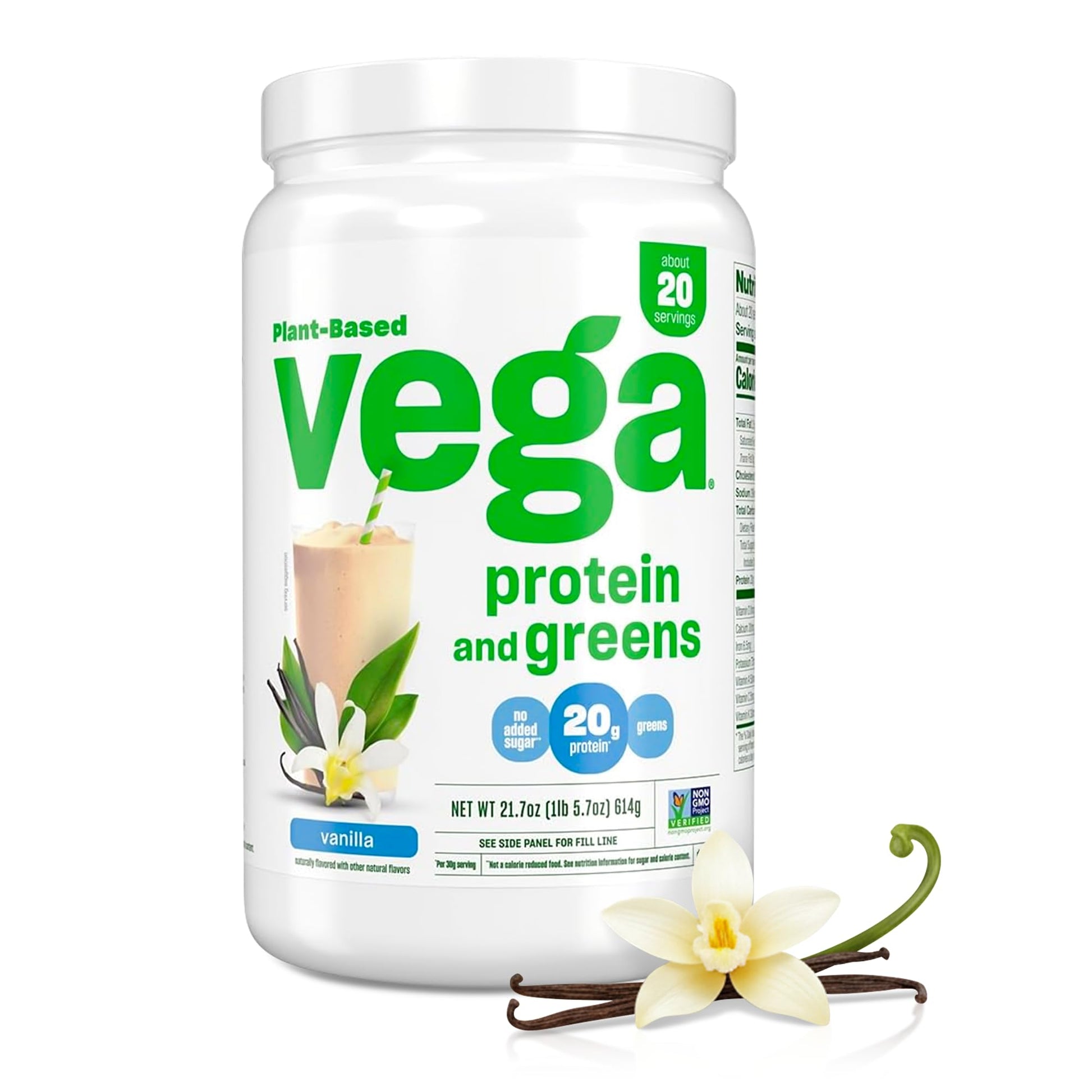 Vega Premium Protein + Supergreens Vanilla Protein Powder, 21.7 oz