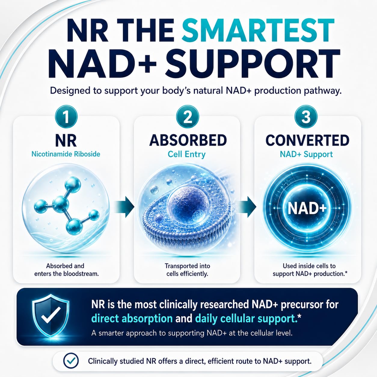 FREQNCY NAD+ NR Supplement 710mg Nicotinamide Riboside + Trans-Resveratrol, NAD+ Longevity & Mitochondrial Support, 60 Capsules
