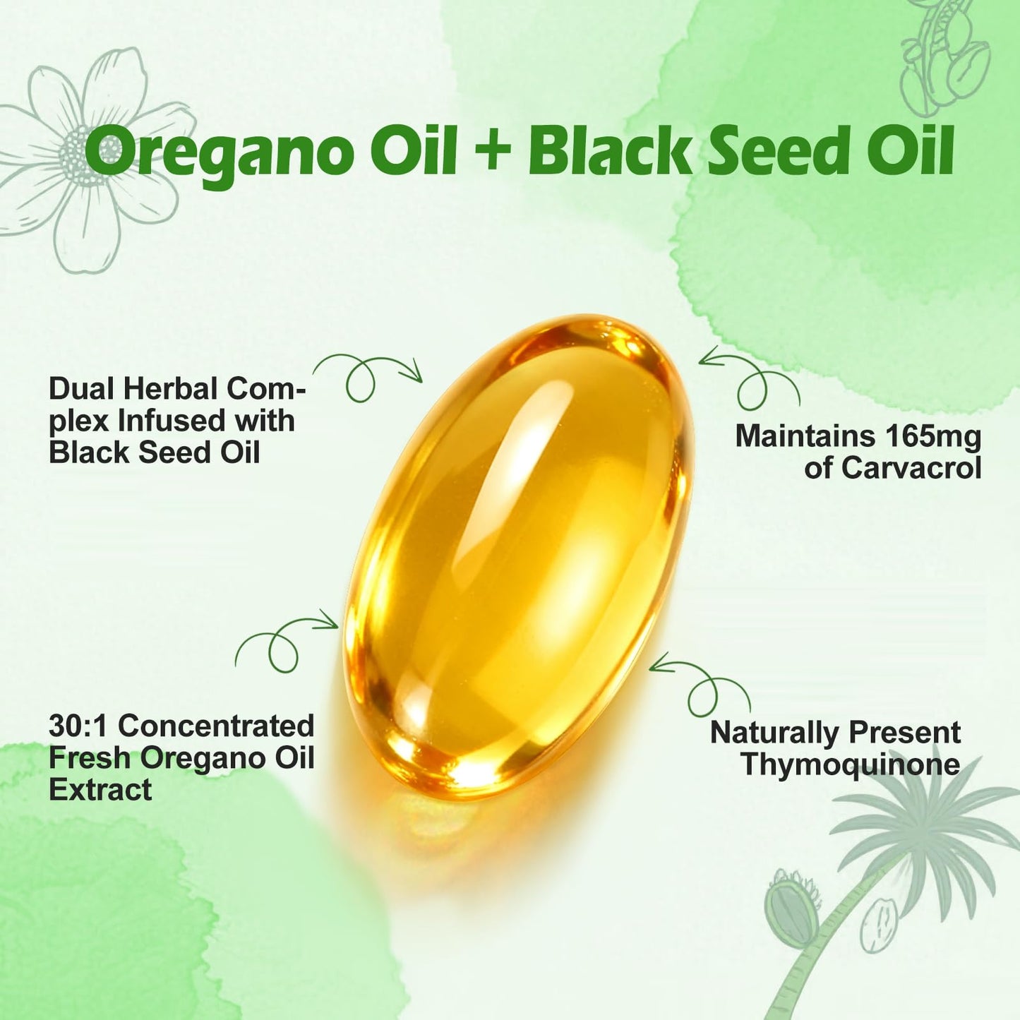 BEWORD Oil of Oregano with Black Seed Oil Softgels 280