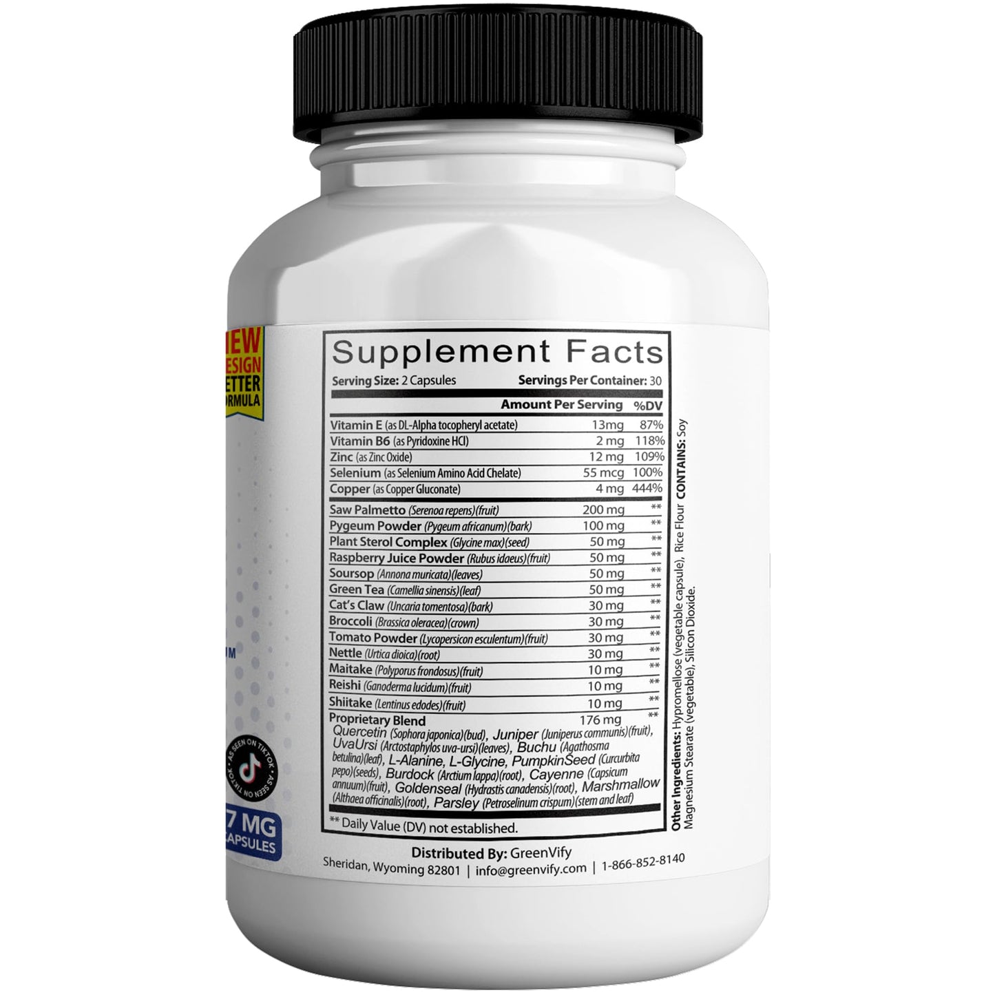 GREENVIFY Pure Prostate Formula Saw Palmetto & More Complex 857 mg Prostate Supplements for Men Capsules, 300 Capsules