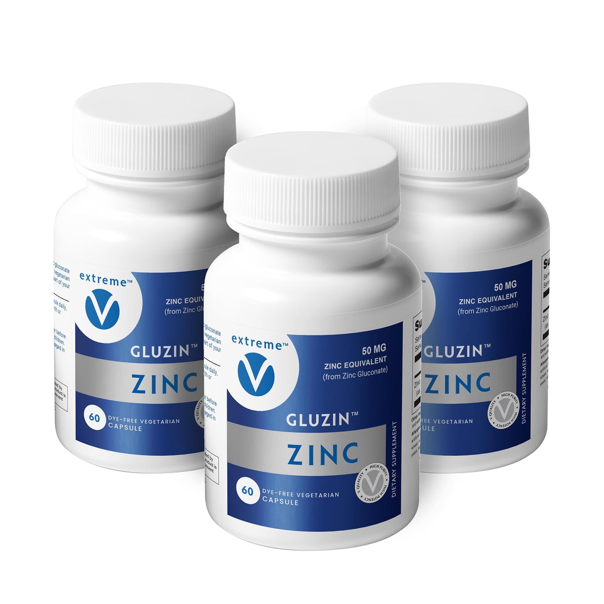 Extreme V Zinc Gluconate 50mg Capsules, 180 Capsules