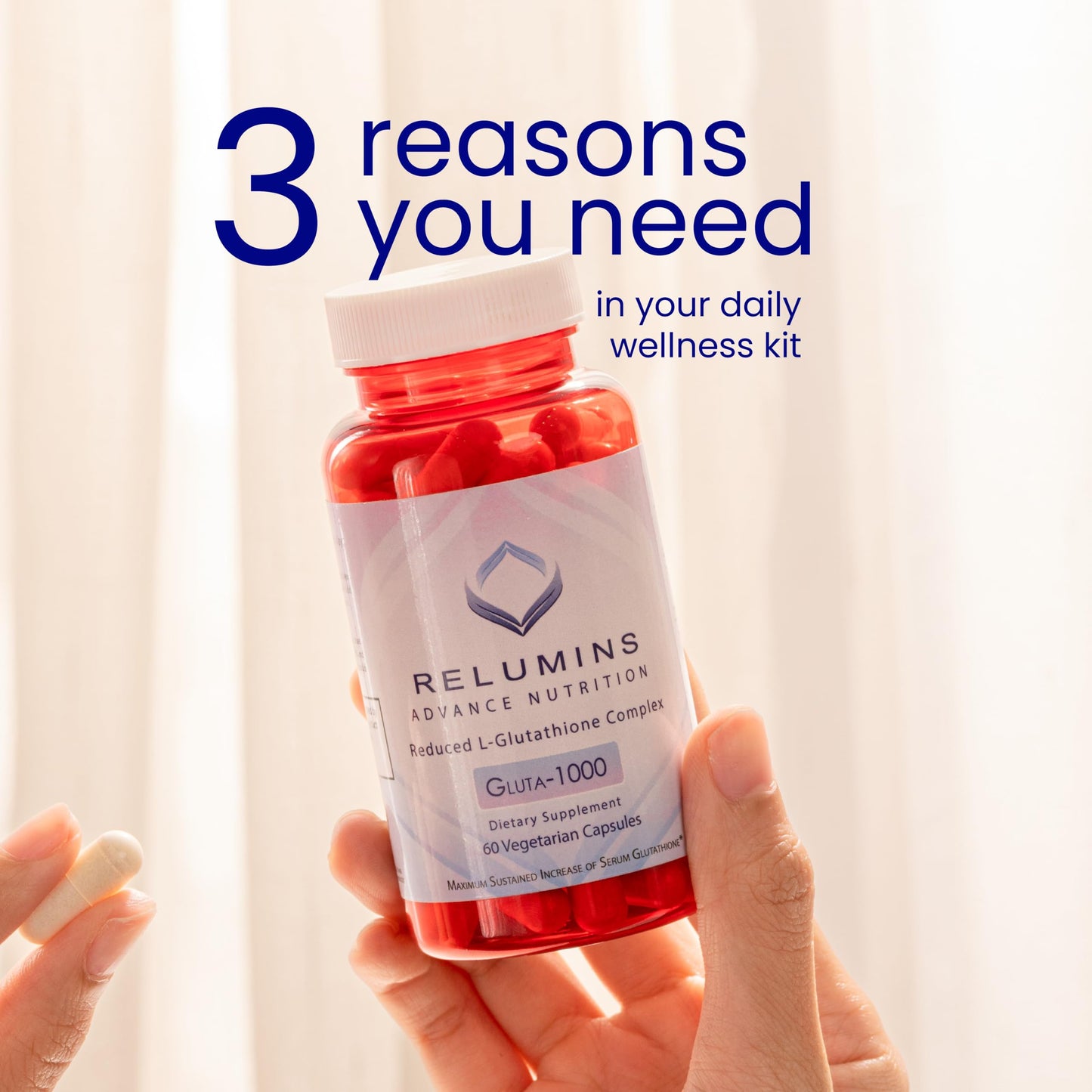 Relumins L-Glutathione Supplement Complex with Alpha Lipoic Acid Capsules, 150 Capsules