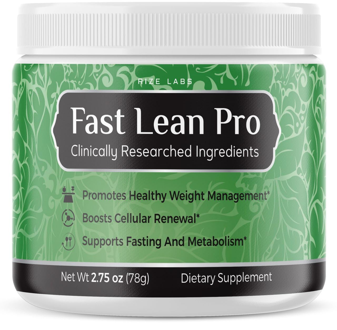 Rize Labs Fast Lean Pro Advanced Formula Hydration BCAA Drink Powder 2.75 oz