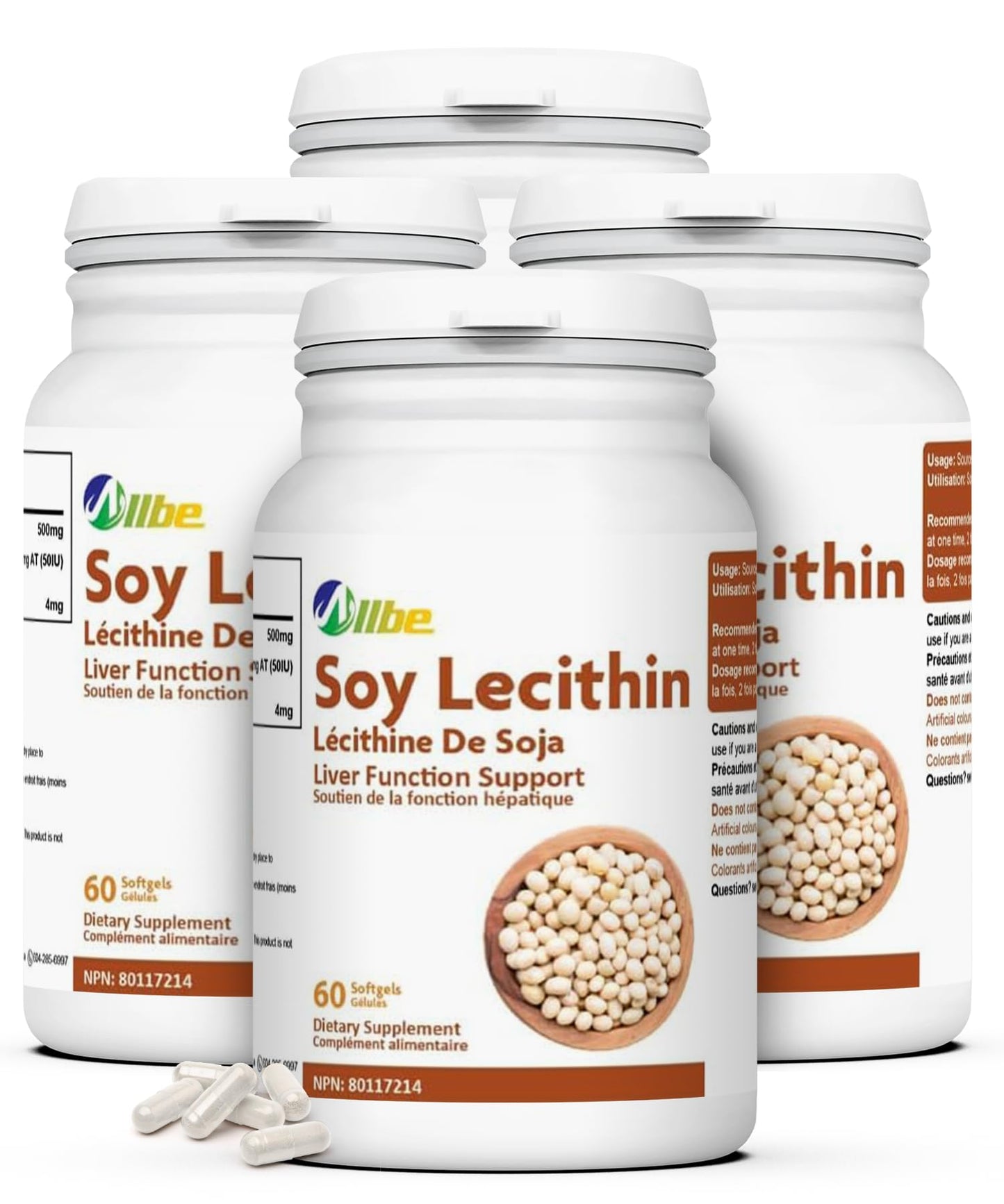 Allbe Soy Lecithin Softgels, 240 Softgels