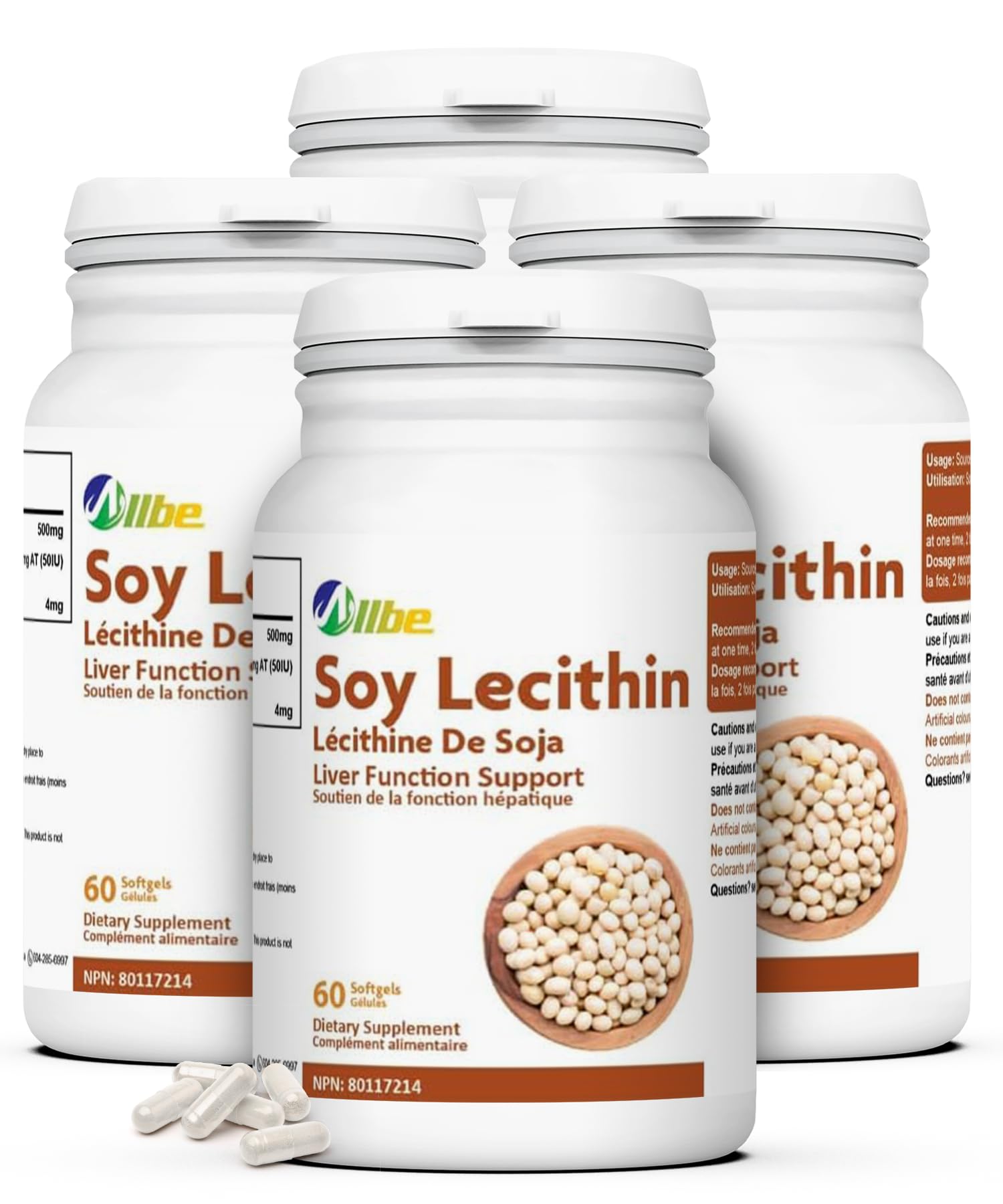 Allbe Soy Lecithin Softgels, 240 Softgels