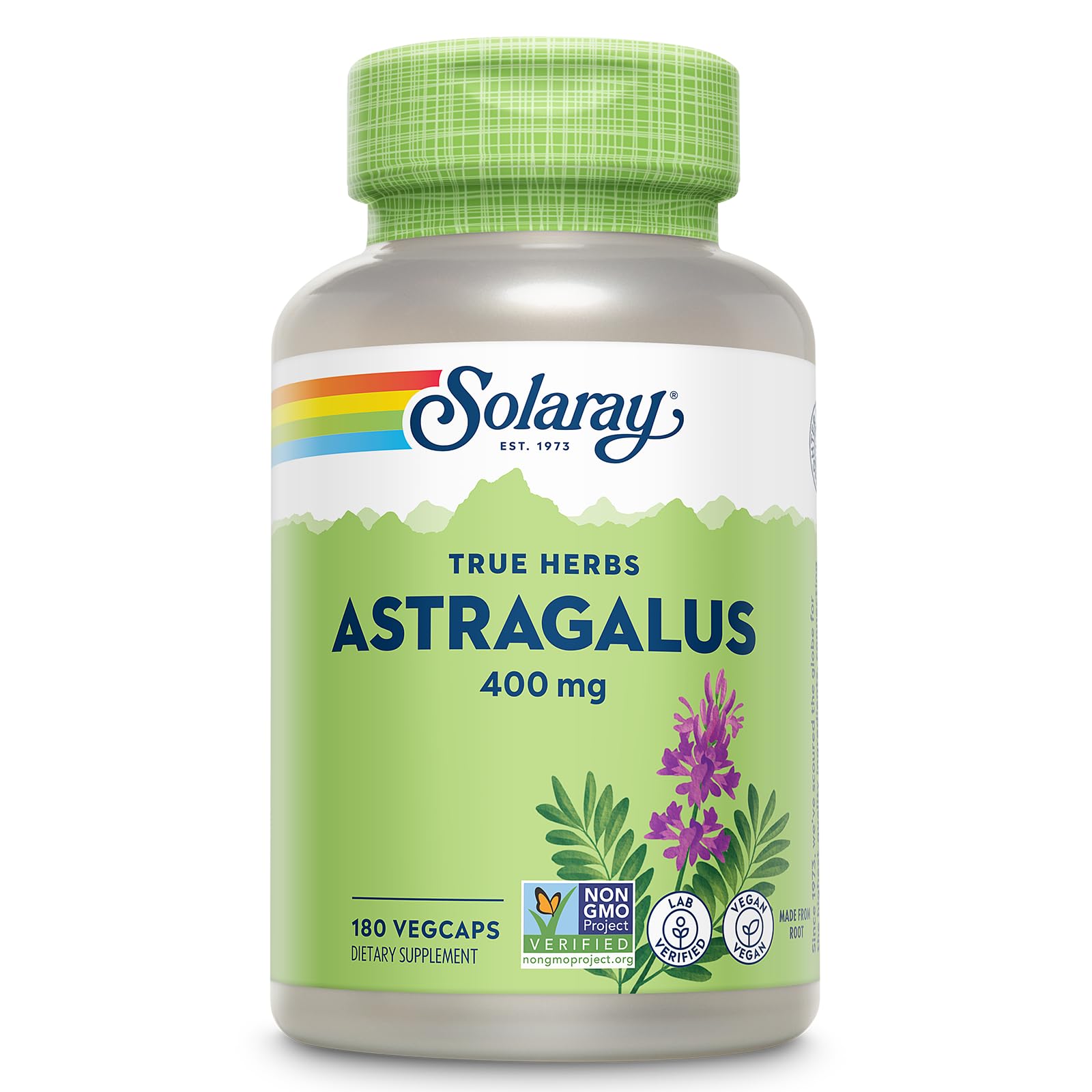 SOLARAY Astragalus Root 400mg Capsules, 180 VegCaps