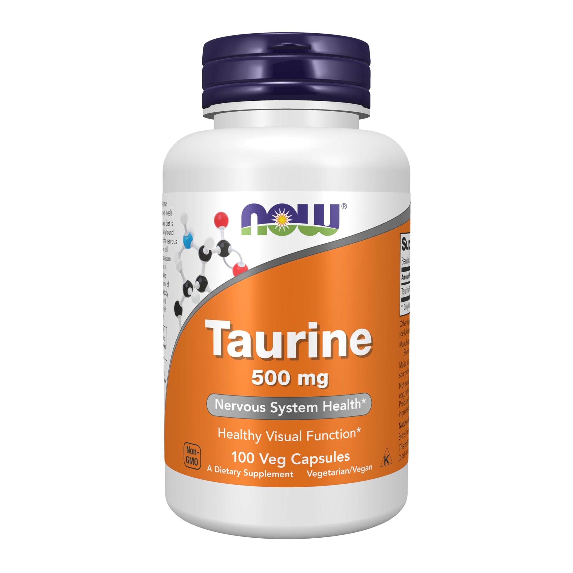 NOW Foods Taurine 500mg Capsules, 100 Count